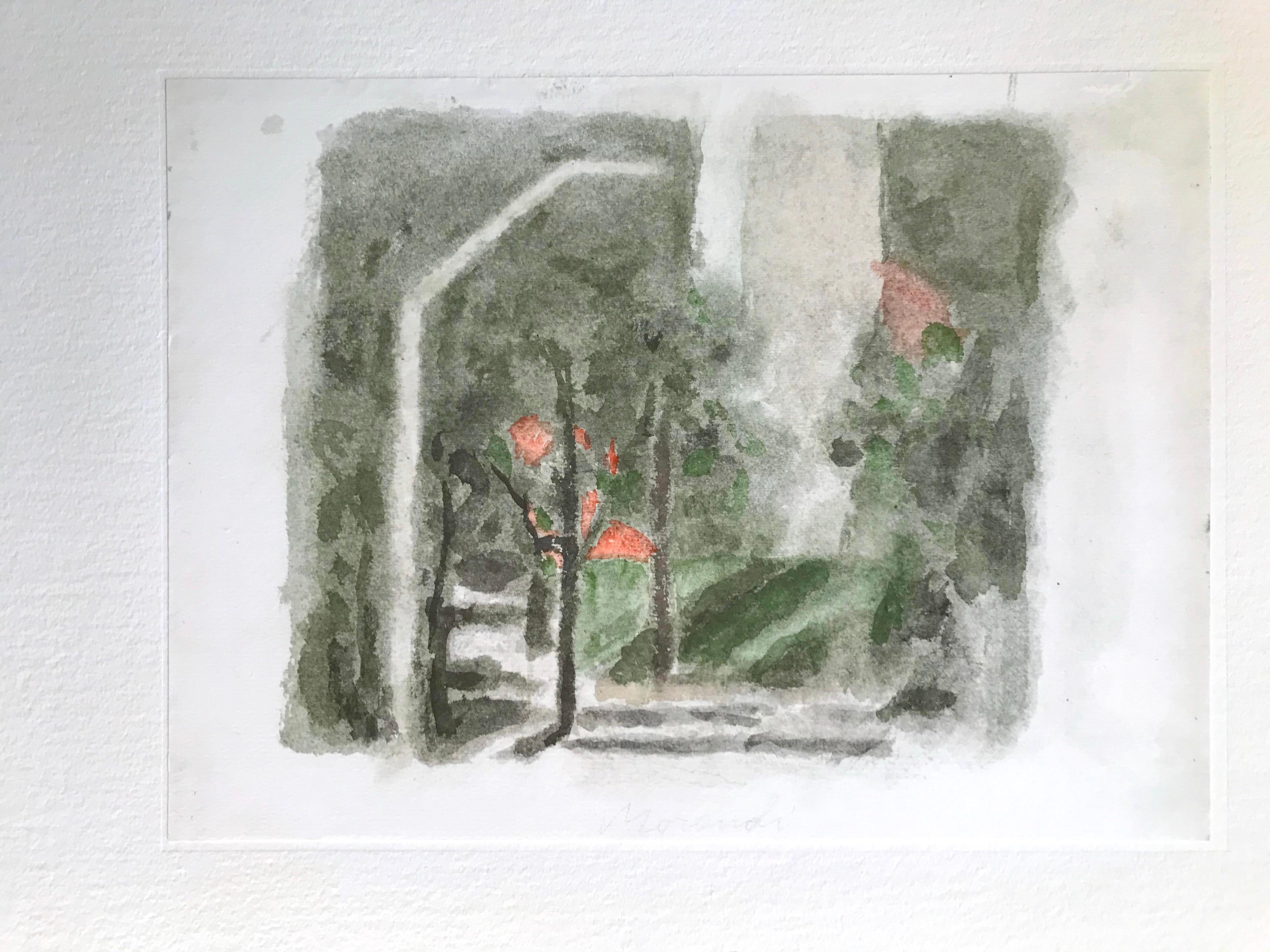 Landscape with a Red Spot - Vintage Offset Print after Giorgio Morandi - 1973