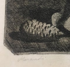 Natura morta con pigna e frammento di vaso - Giorgio Morandi - Radierung - Moderne