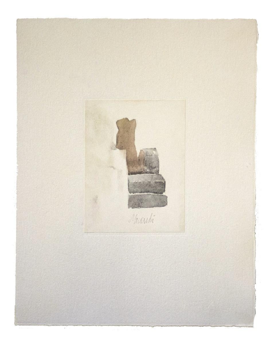 The Old Village is an original offset print, reproducing the original watercolor by Giorgio Morandi.

Signature and date by the artist is perfectly reproduced on plate. Image Dimensions: 21 x 16 cm

From the volume "L'Opera grafica di Giorgio