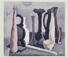 Naturaleza muerta - Impresión offset según Giorgio Morandi - Mediados del siglo XX