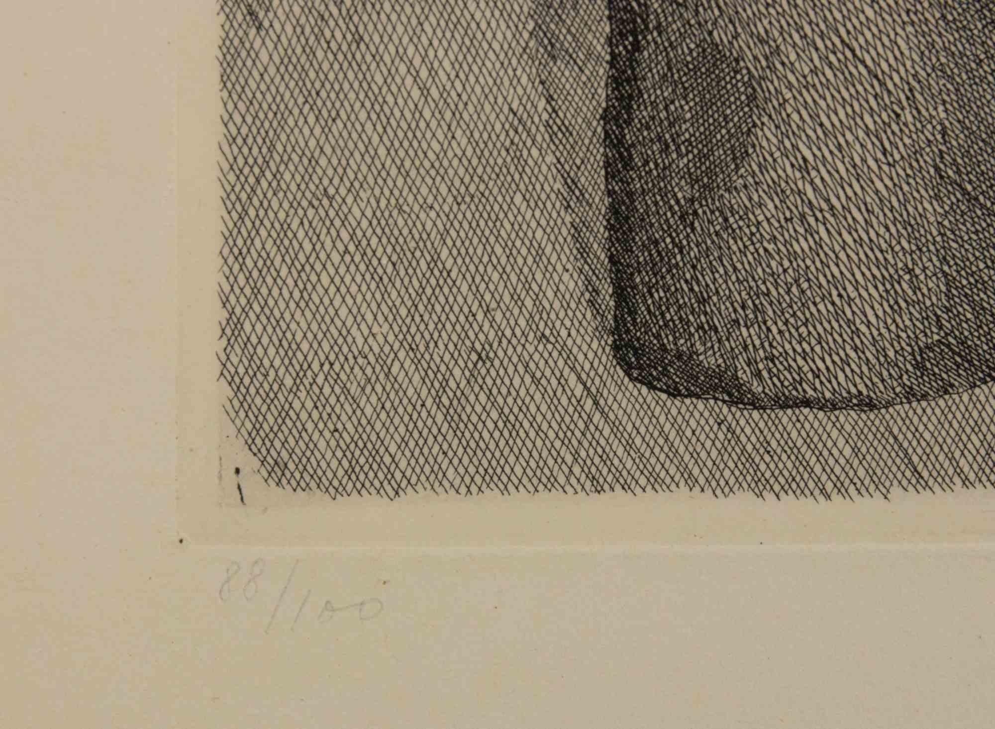 Natura morta con nove oggetti - Acquaforte di Giorgio Morandi - 1954 3