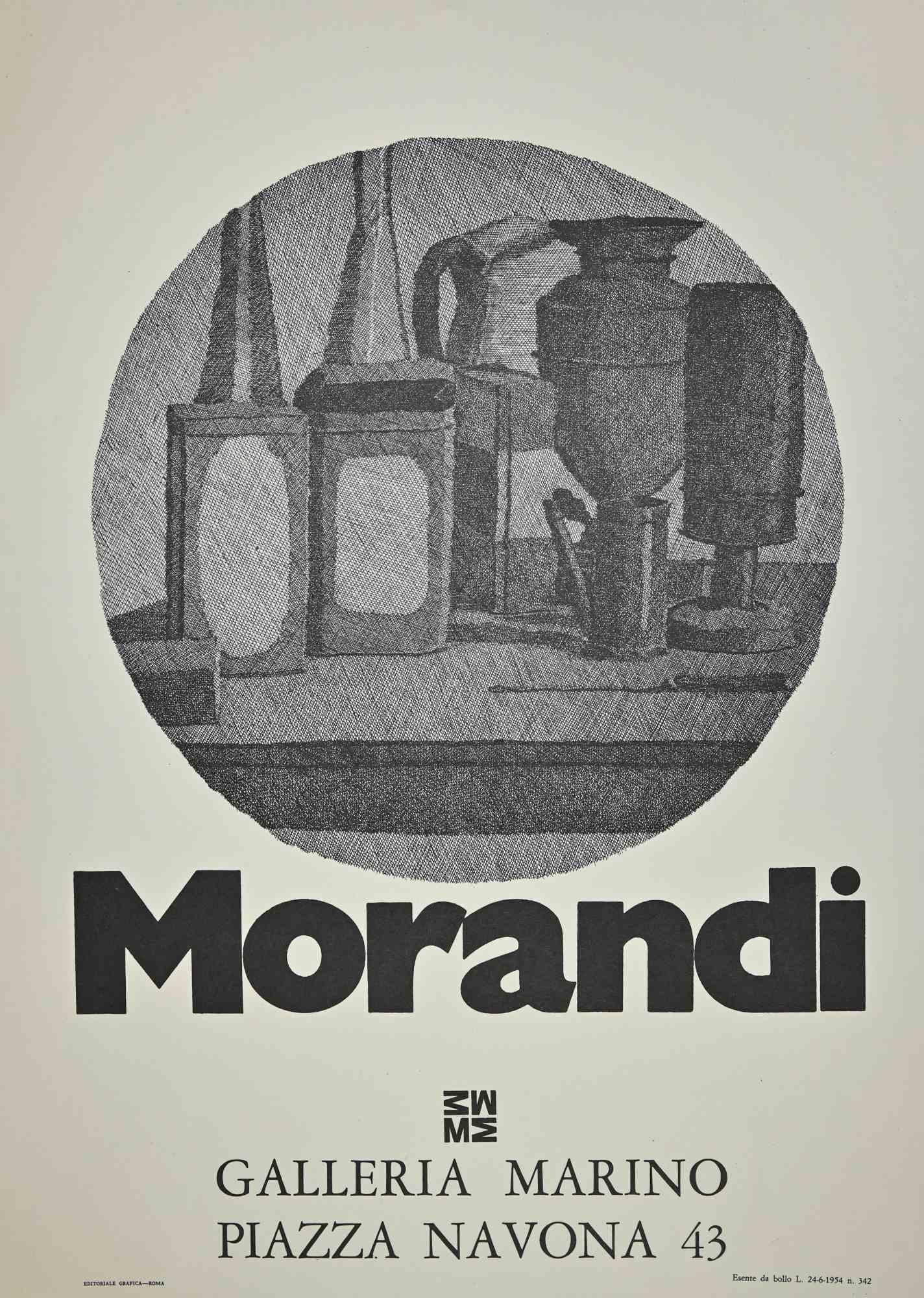 Still-Life Print Giorgio Morandi - Affiche d'exposition vintage Morandi - Impression offset - 1970