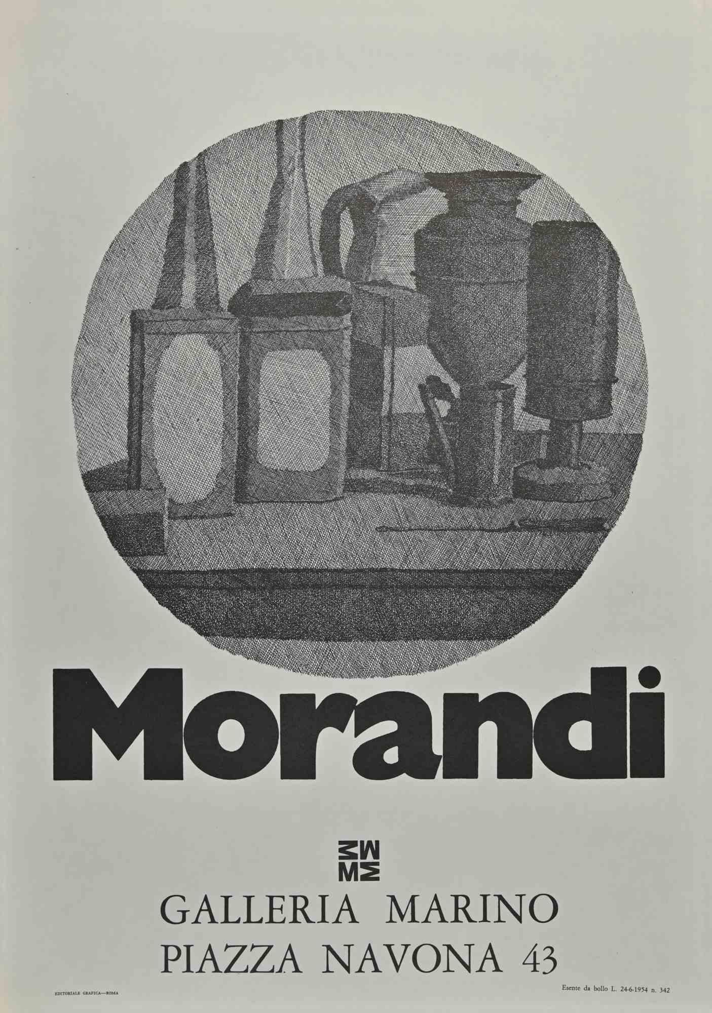 Affiche d'exposition vintage Morandi  - Impression offset - 1975