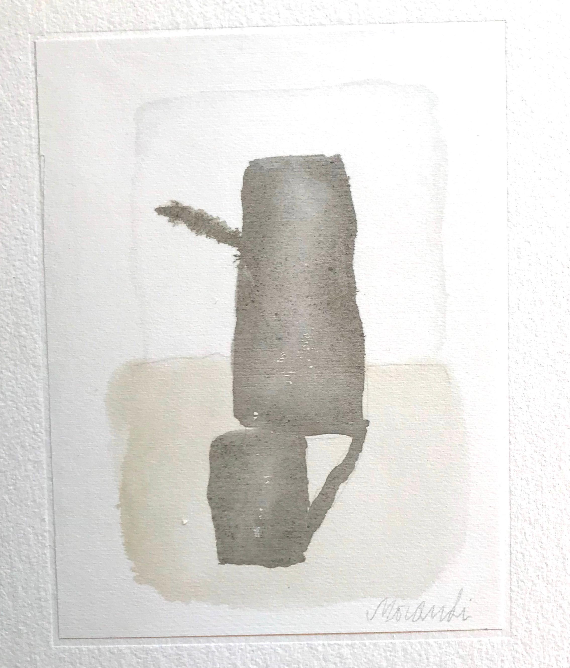 Watering Cans is a superb original offset print, reproducing the original watercolor by Giorgio Morandi.

Also the signature in pencil by the artist is perfectly reproduced.

From the volume "L'Opera grafica di Giorgio Morandi", text by Lamberto