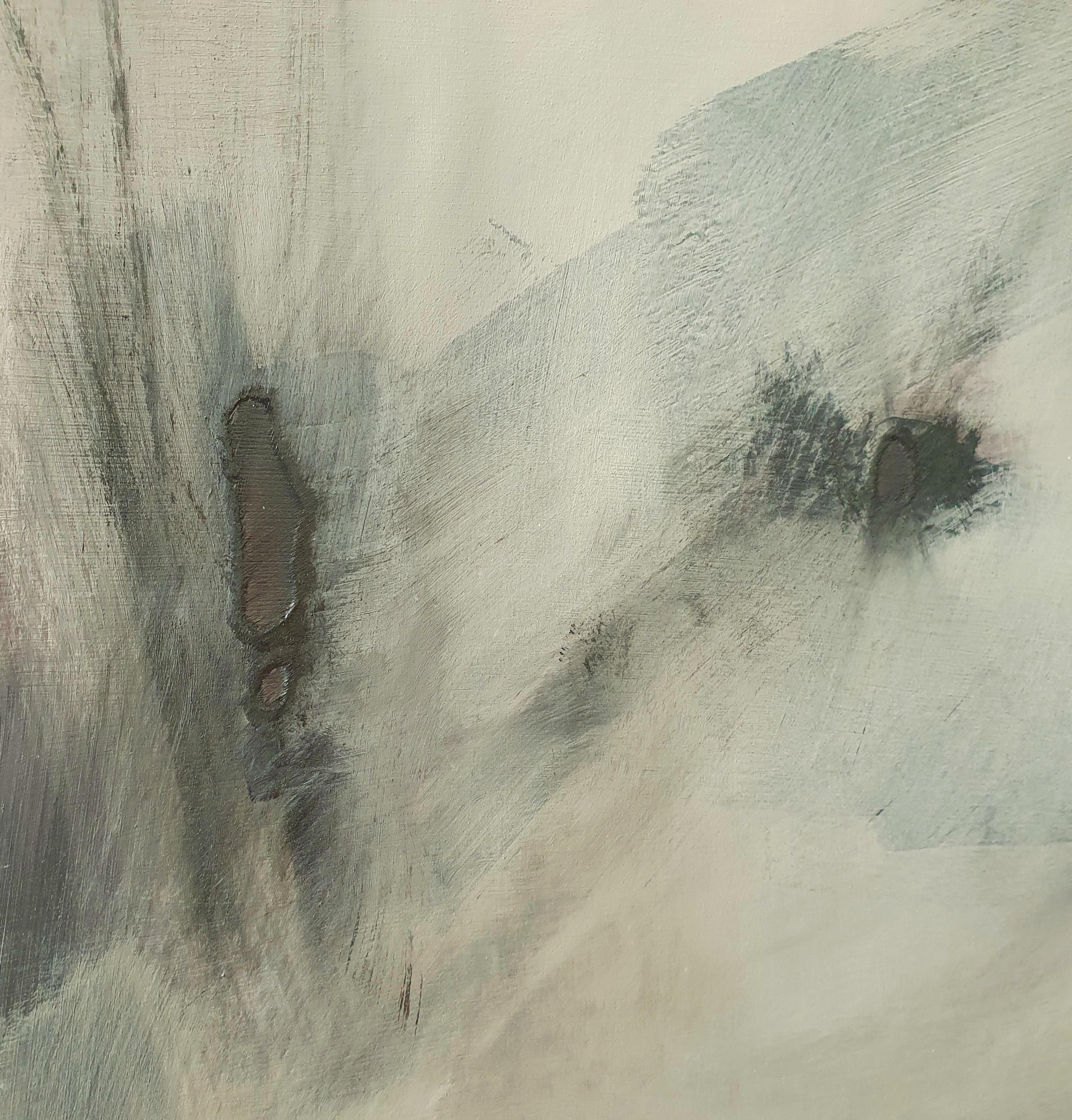OBRA DE ARTE ABSTRACTA Paisaje Gris Tierra Oscura Artista Contemporáneo Giorgio Petracci en venta 2