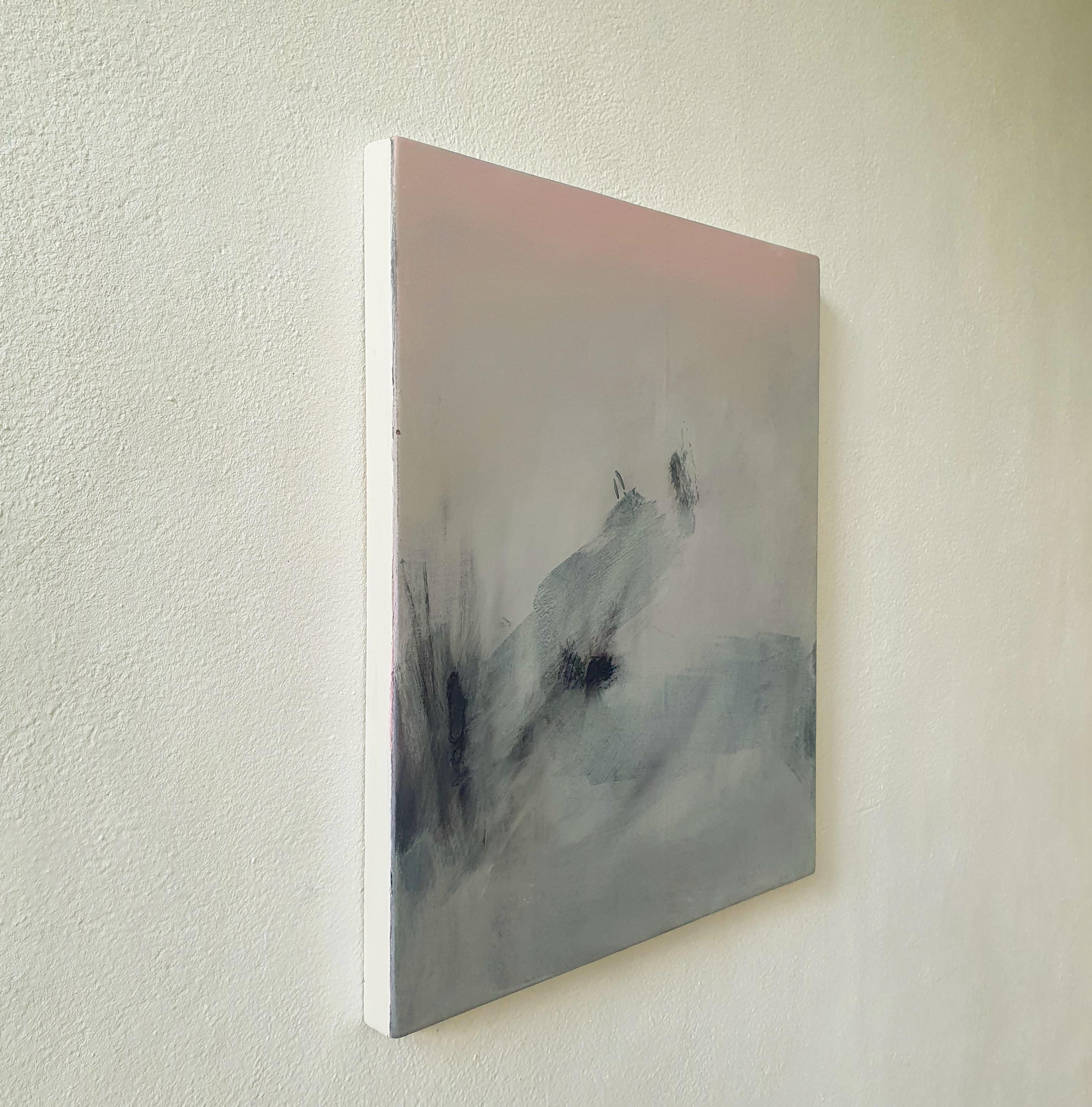 OBRA DE ARTE ABSTRACTA Paisaje Gris Tierra Oscura Artista Contemporáneo Giorgio Petracci en venta 3