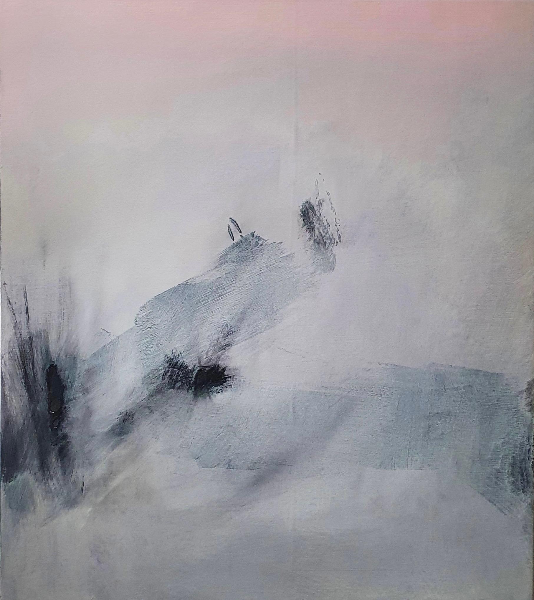 OBRA DE ARTE ABSTRACTA Paisaje Gris Tierra Oscura Artista Contemporáneo Giorgio Petracci en venta 4