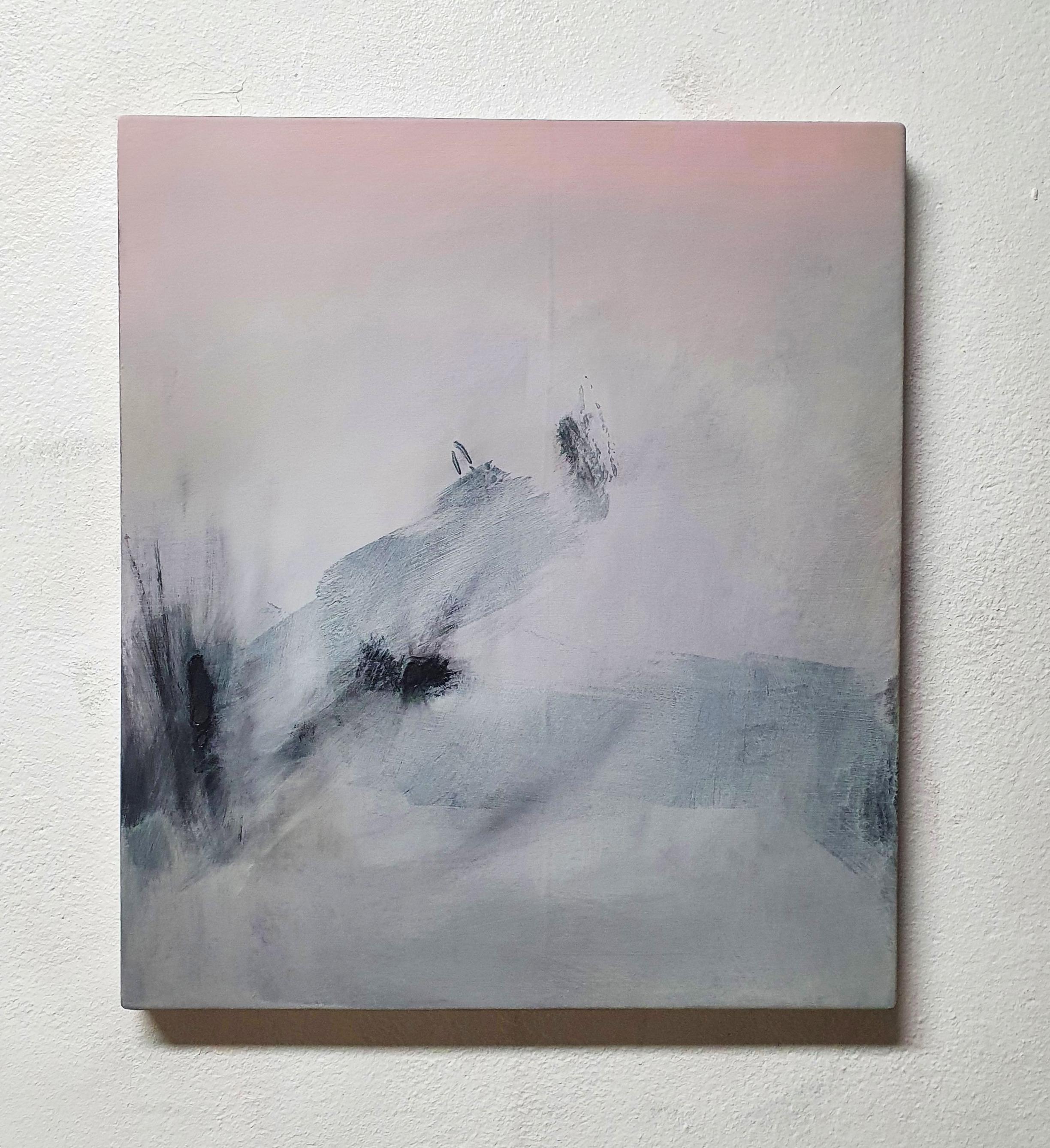 OBRA DE ARTE ABSTRACTA Paisaje Gris Tierra Oscura Artista Contemporáneo Giorgio Petracci en venta 5
