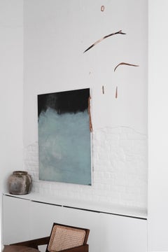 Abstrakte Holzmalerei, Zeitgenössische Acrylmalerei auf Holz - Großformat