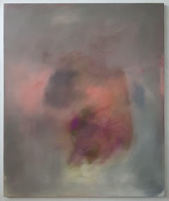 Pintura en tonos pastel suaves sobre madera, 2024 - "Sotto il viola" (Bajo la viola)