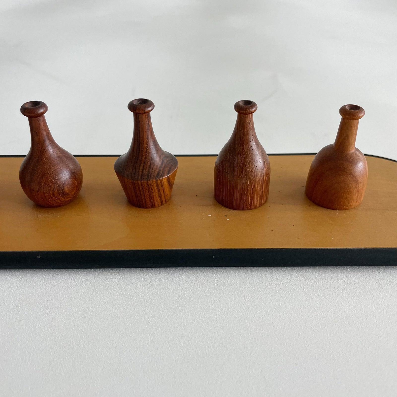 Giorgio Pizzitutti Exotic Wood Miniature Vases Sculpture Italy 1980's 3