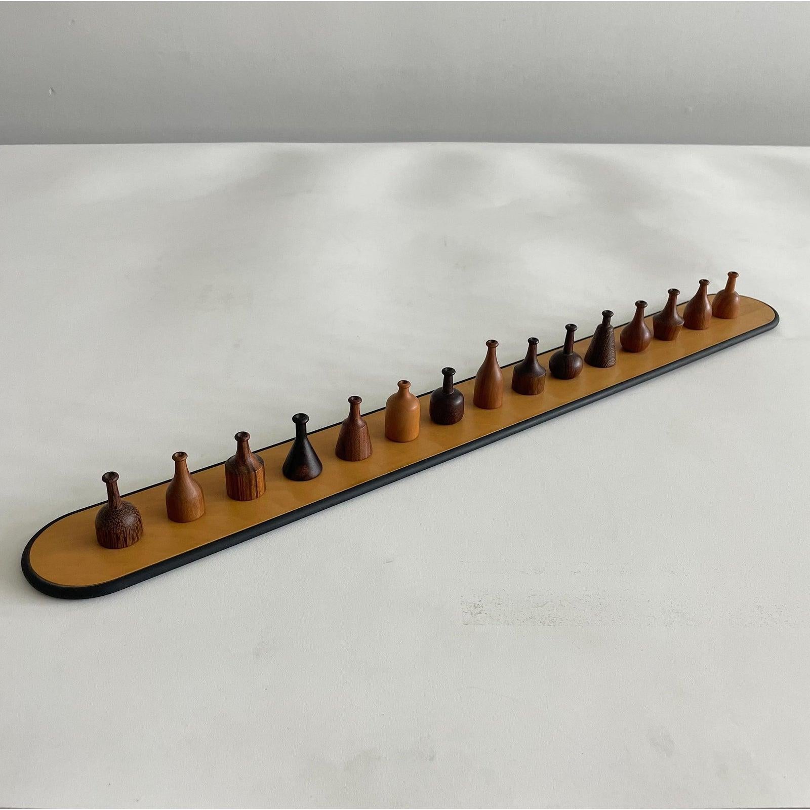 Mid-Century Modern Giorgio Pizzitutti Exotic Wood Miniature Vases Sculpture Italy 1980's For Sale