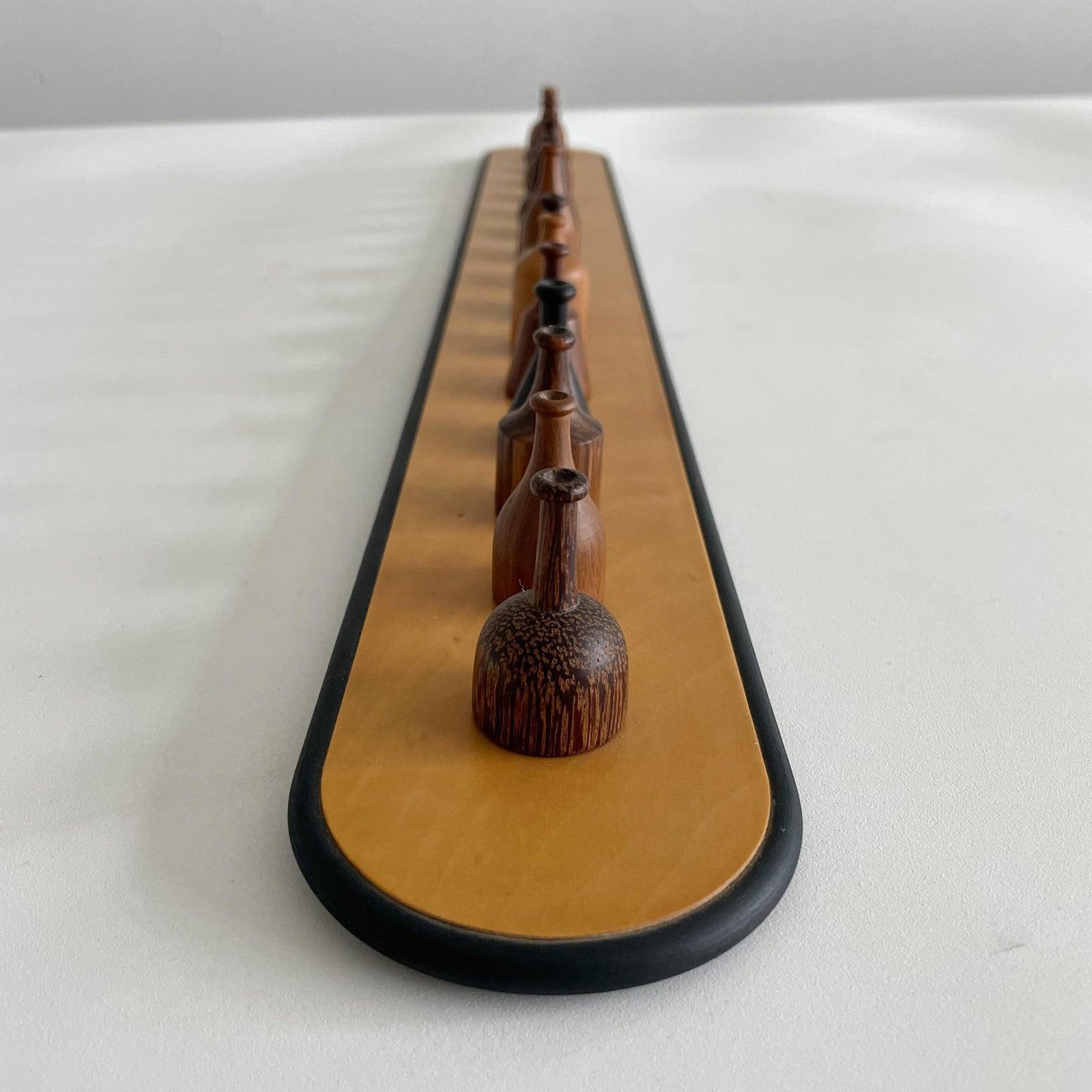 Giorgio Pizzitutti Exotic Wood Miniature Vases Sculpture Italy 1980's In Good Condition For Sale In West Palm Beach, FL