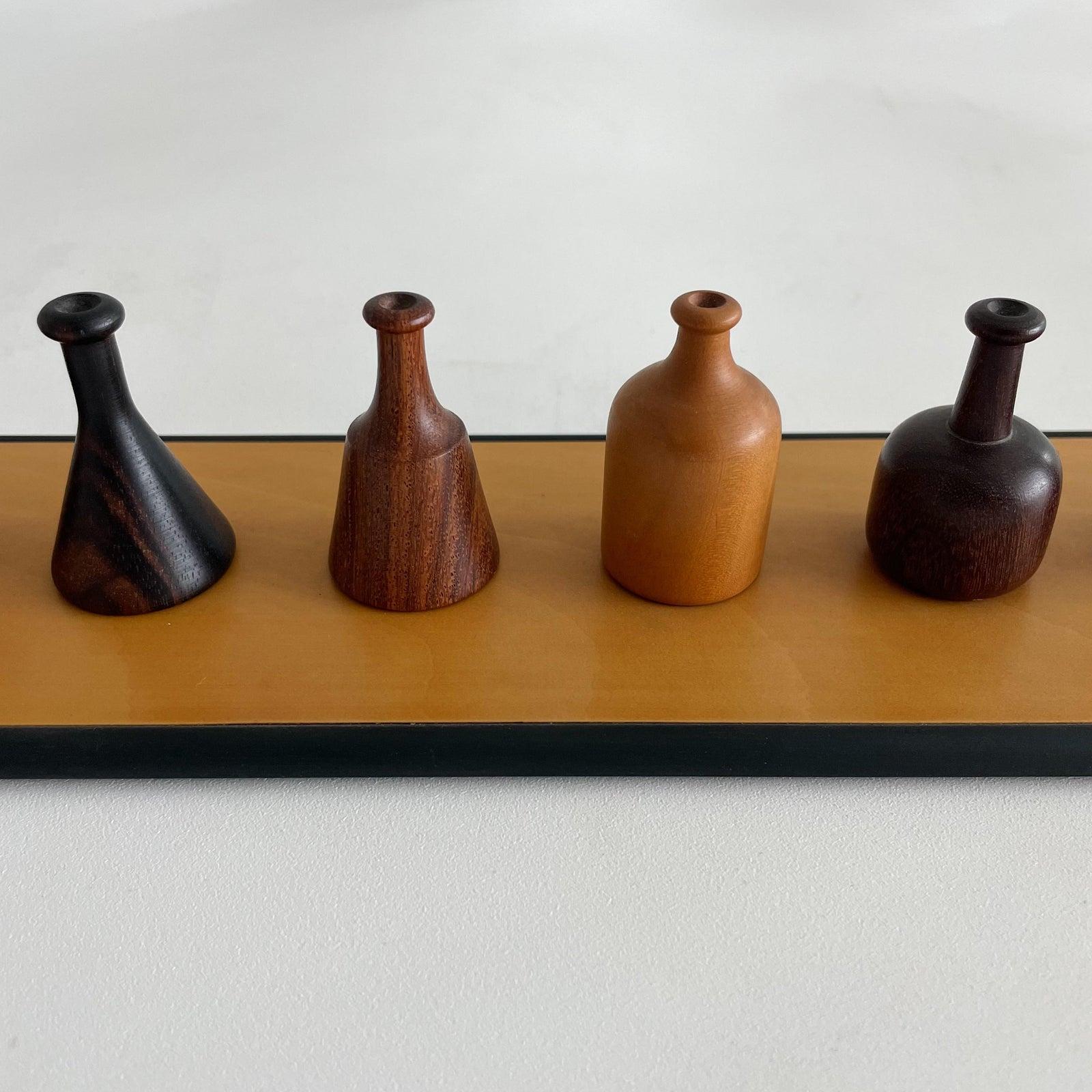 Giorgio Pizzitutti Exotic Wood Miniature Vases Sculpture Italy 1980's For Sale 1
