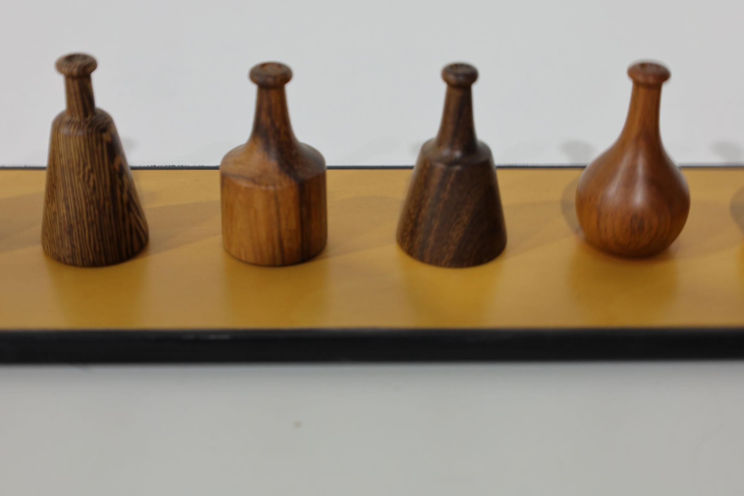 Giorgio Pizzitutti Exotic Wood Miniature Vases Sculpture Italy 1980's For Sale 1