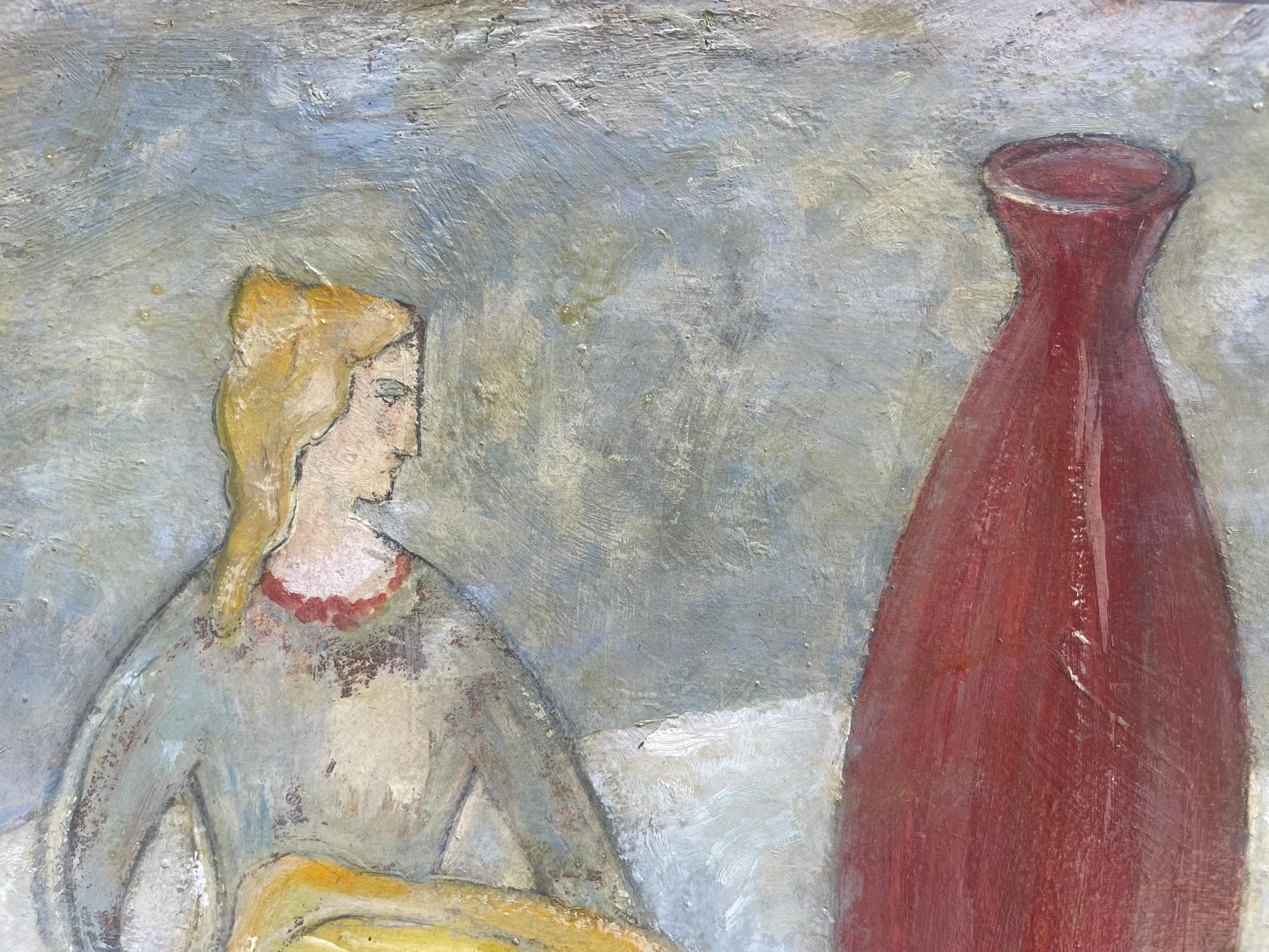 Giorgio Rossi (1892-1963) Statuette and Red Vase, 1957. Signed and dated For Sale 7