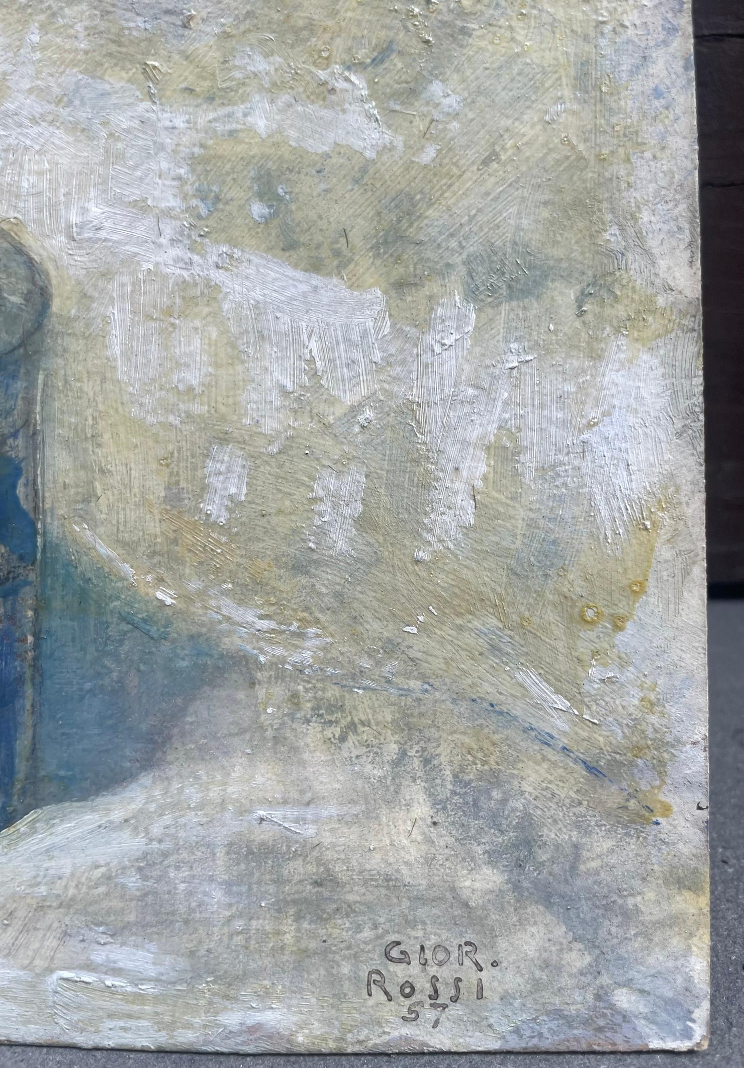 Giorgio Rossi (1892-1963) Statuette and Red Vase, 1957. Signed and dated For Sale 8