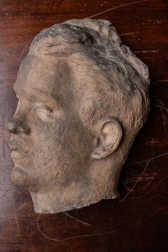 Tête d'homme asymétrique, terre cuite, années 1930-40, Giorgio Rossi (1894-1981).