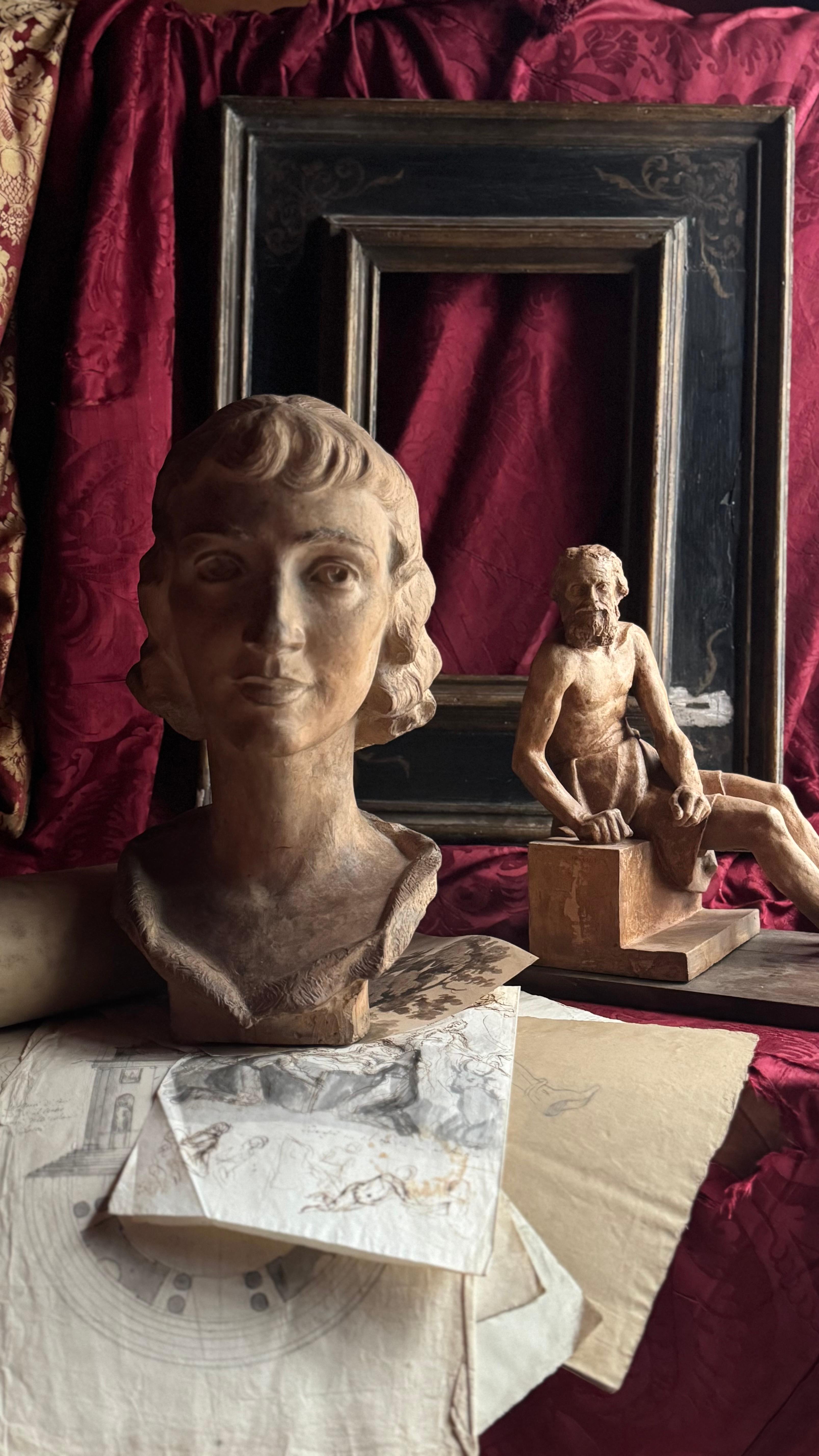 Diogenes, terracotta sculpture, 1939, Giorgio Rossi (1894-1981). in vendita 13