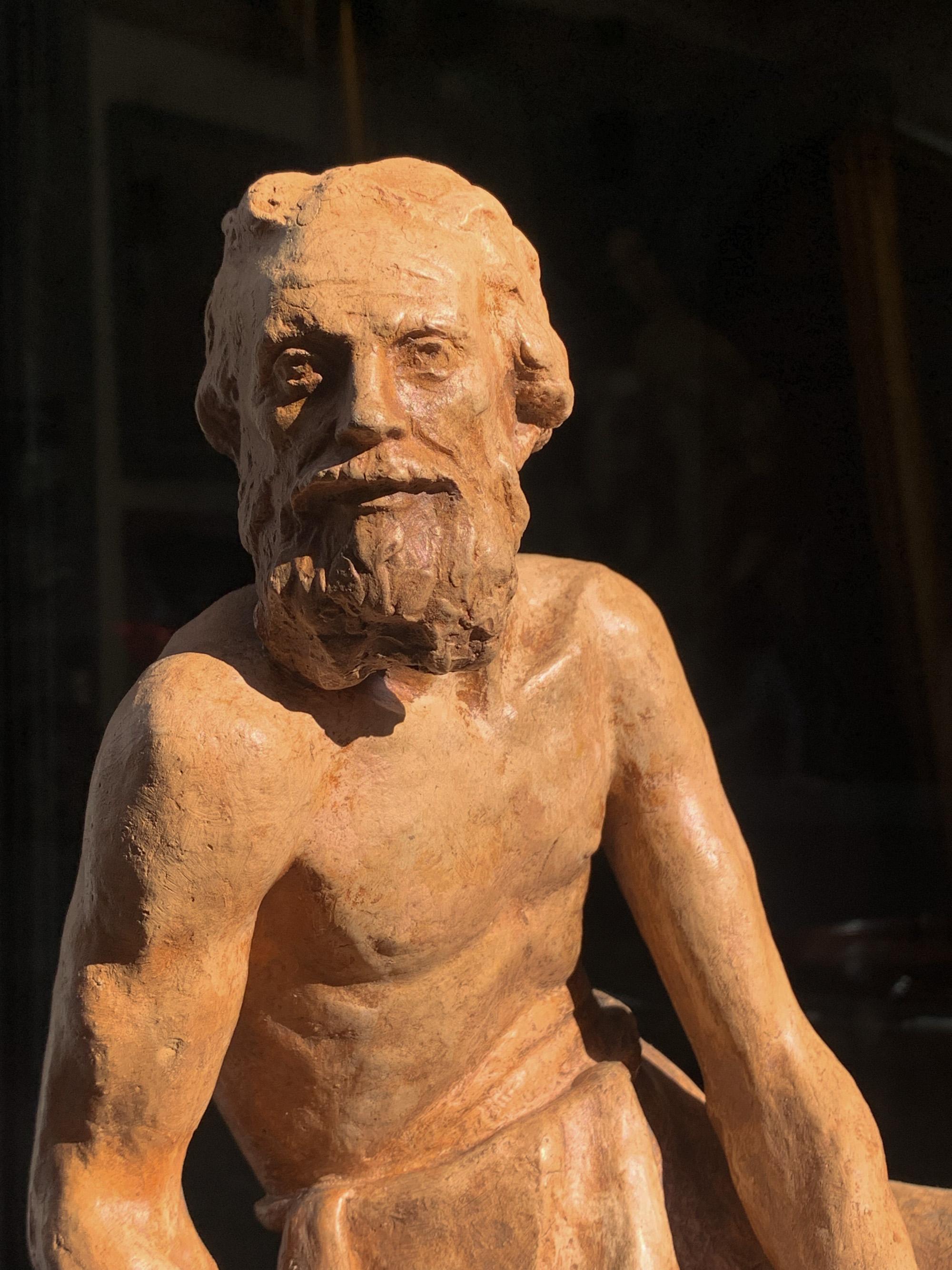 Diógenes, escultura de terracota, 1939, Giorgio Rossi (1894-1981). en venta 1