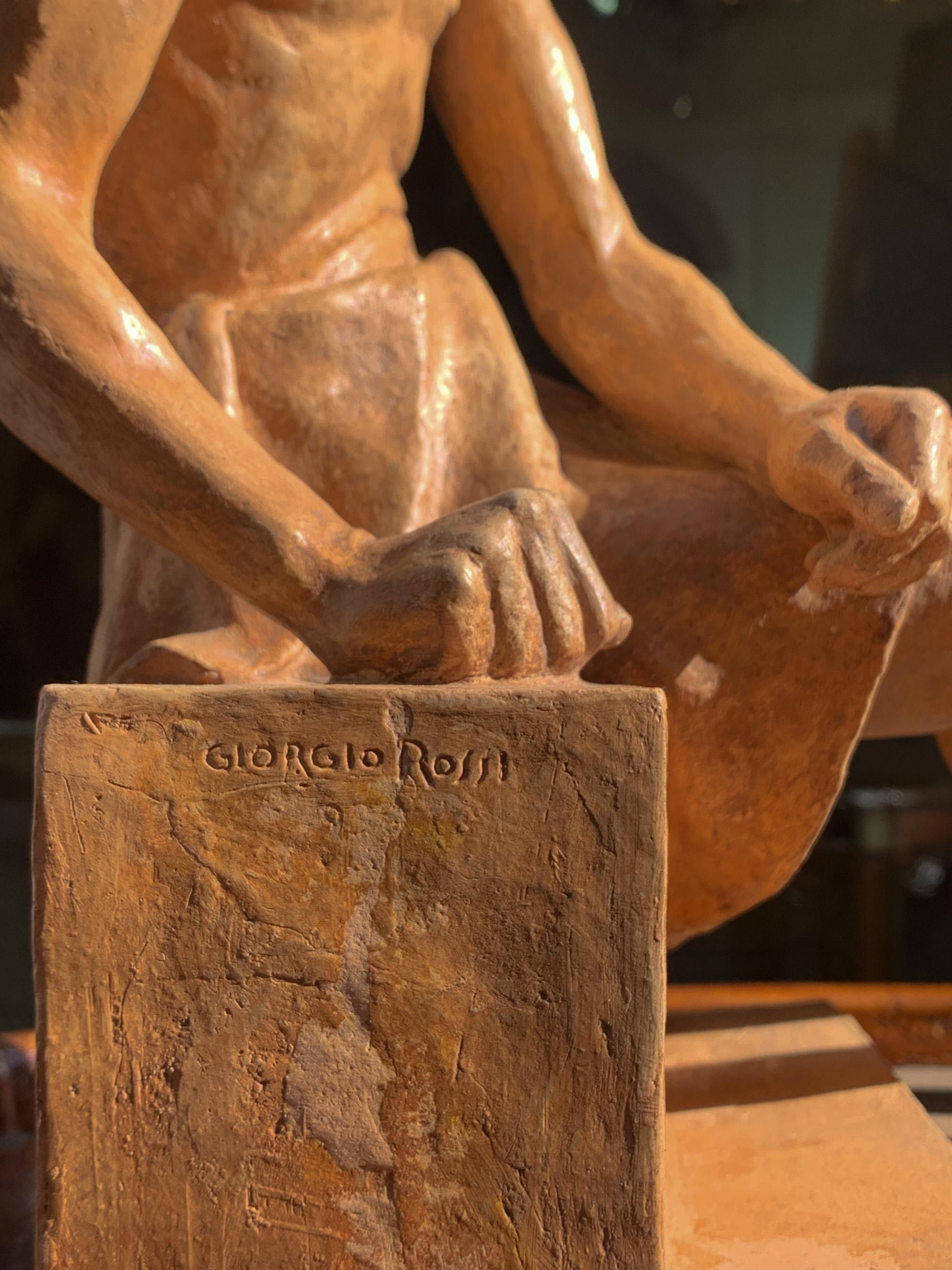 Diógenes, escultura de terracota, 1939, Giorgio Rossi (1894-1981). en venta 6