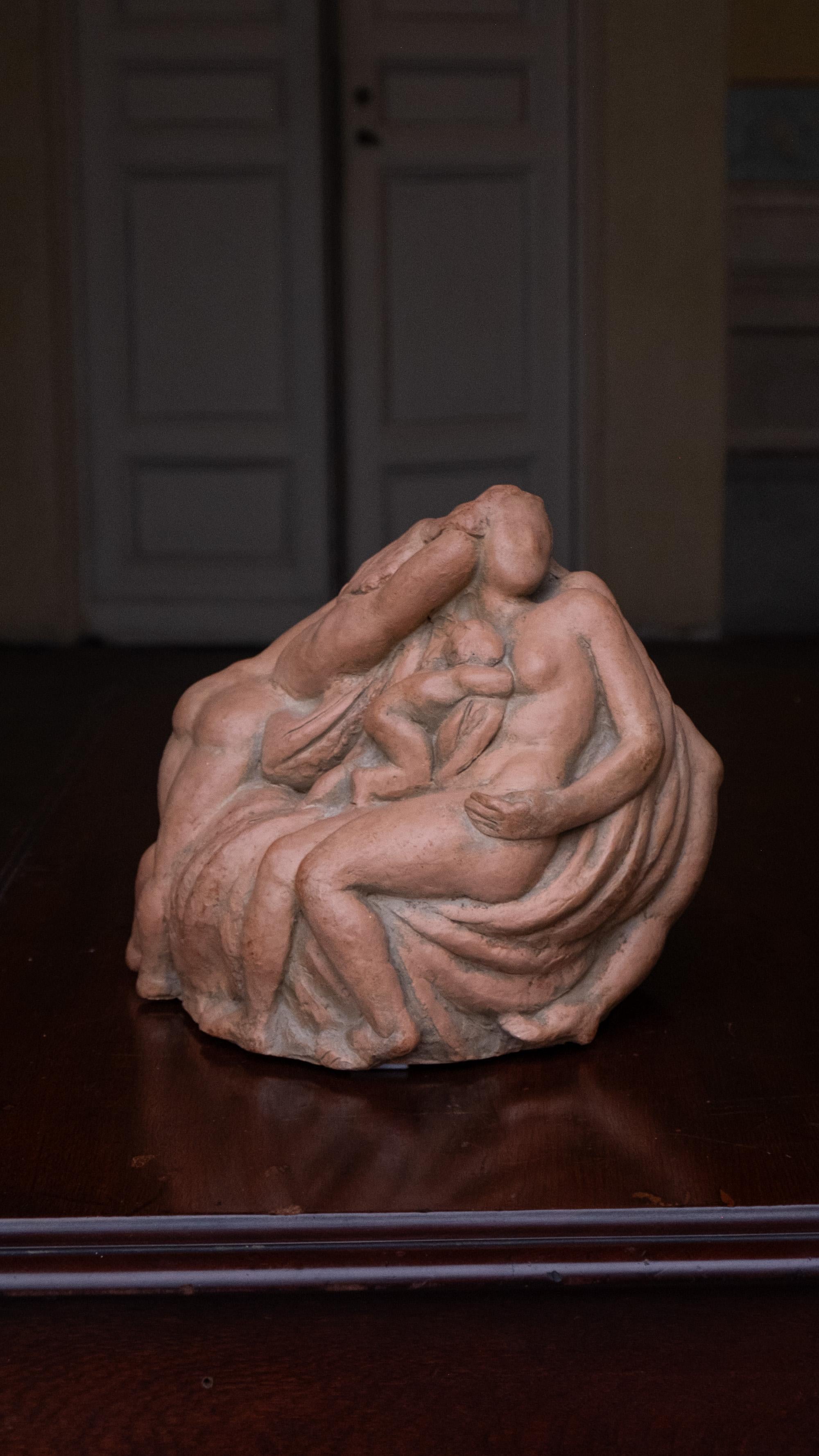 Entangled bodies, terracotta sculpture, 1942, Giorgio Rossi (1894-1981). For Sale 6