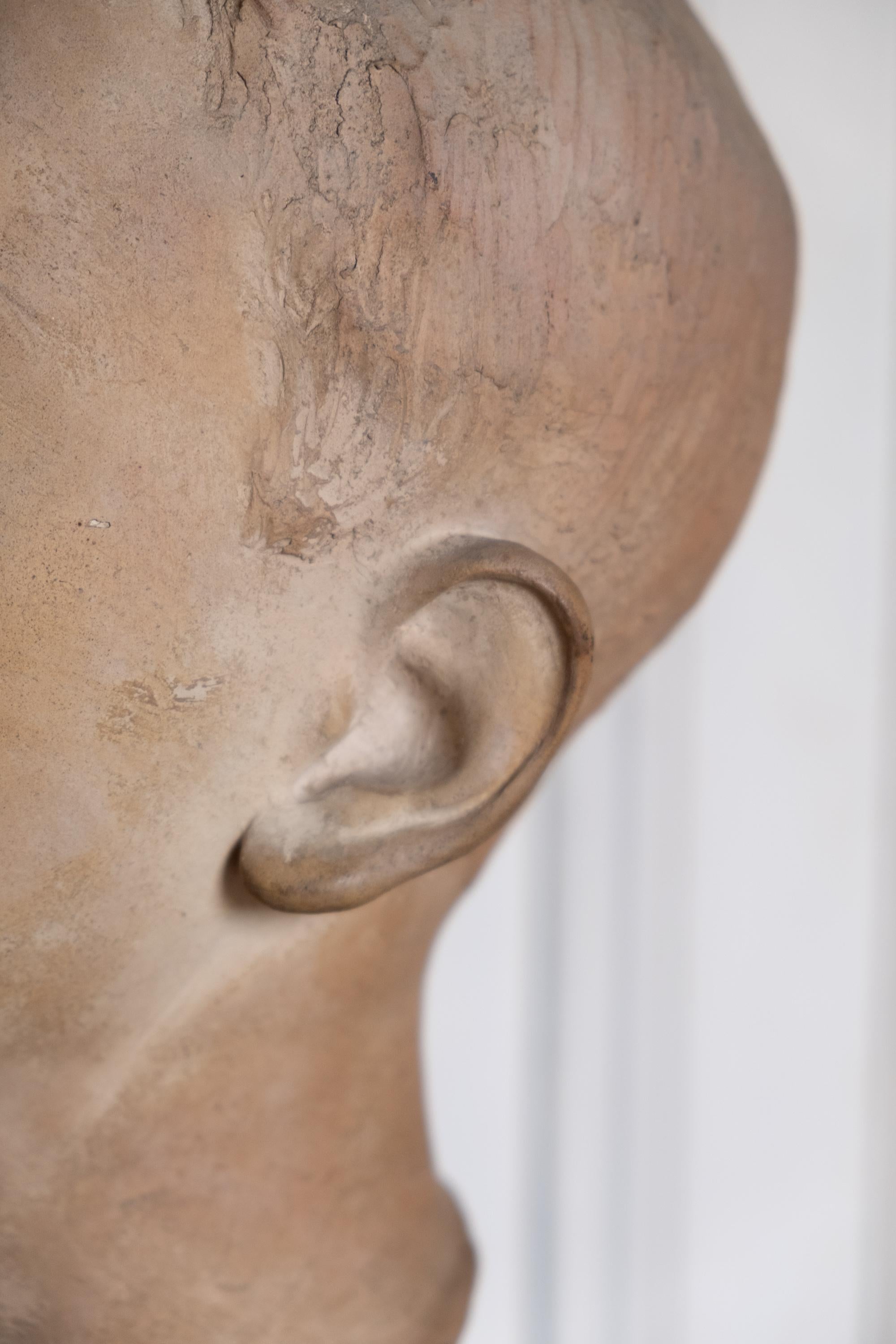 Retrato de niño, escultura de terracota, años 30-40, Giorgio Rossi (1894-1981). en venta 7