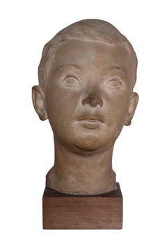 Porträt eines Jungen, Terrakotta-Skulptur, 1930-40er Jahre, Giorgio Rossi (1894-1981).