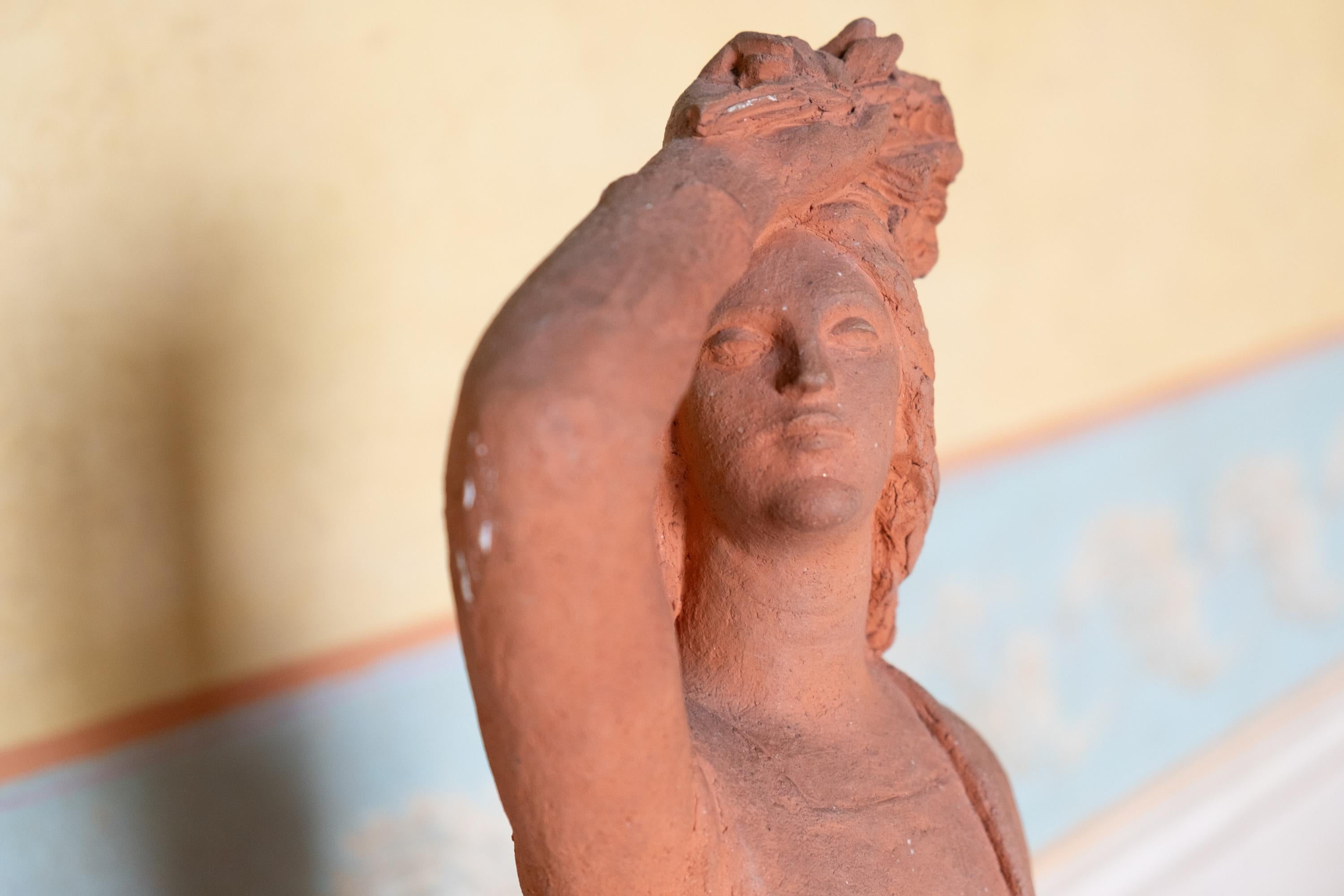 Woman with flowers on head, terracotta, 1930s-40s, Giorgio Rossi (1894-1981). For Sale 9