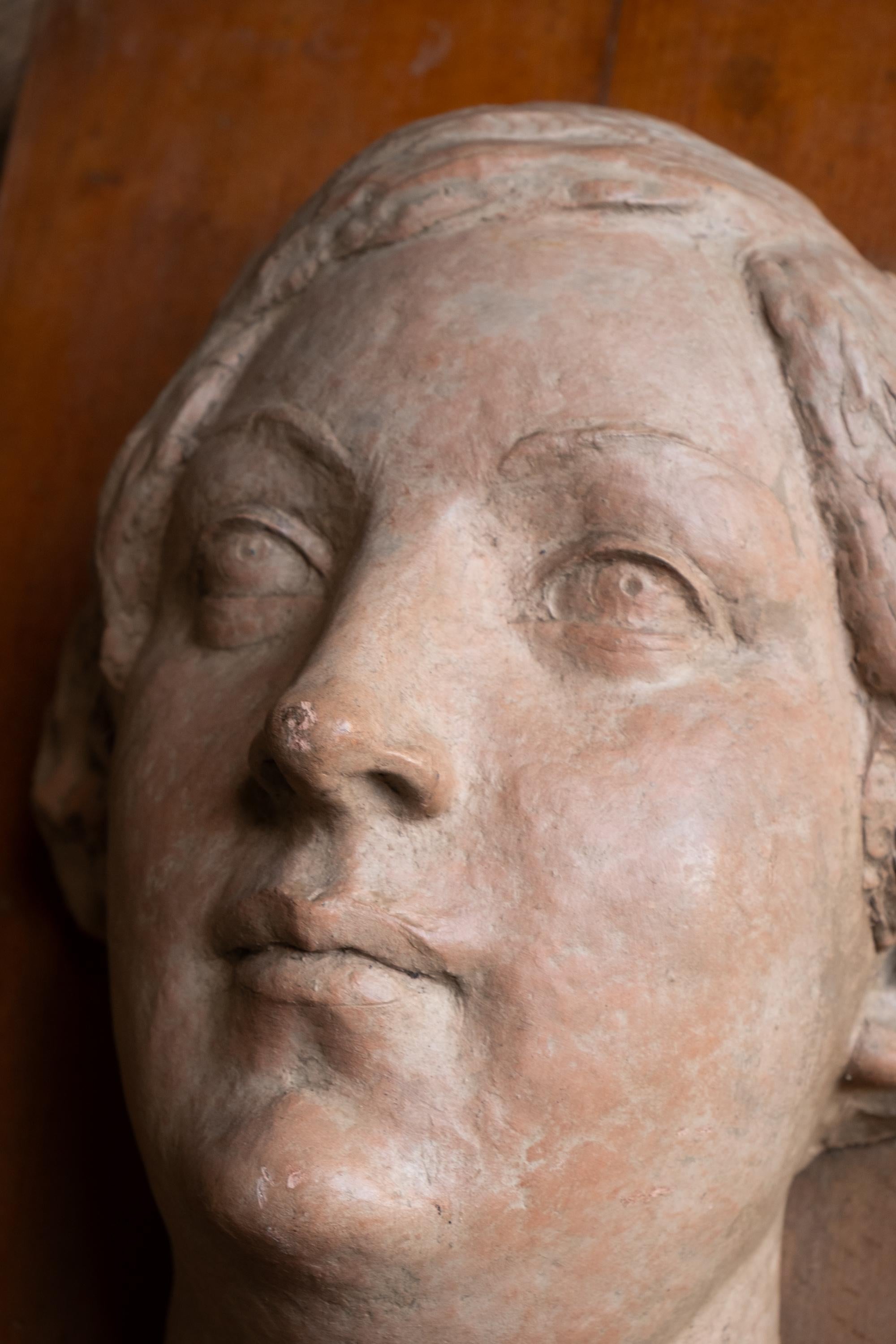 Rostro de mujer, escultura de terracota, años 30-40, Giorgio Rossi (1894-1981). en venta 4