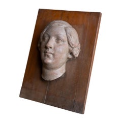 Gesicht einer Frau, Terrakotta-Skulptur, 1930-40er Jahre, Giorgio Rossi (1894-1981).