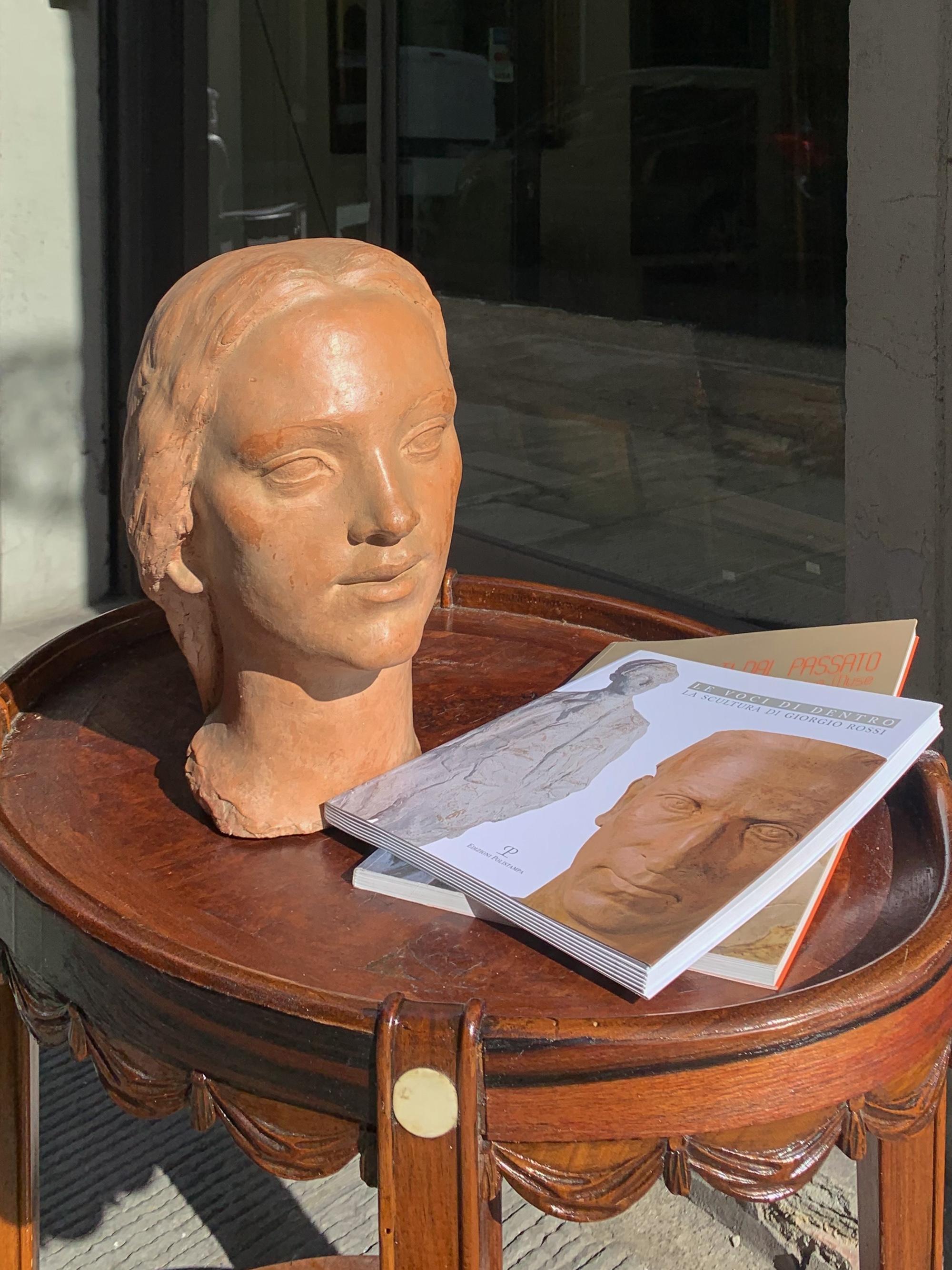 Tête de femme, sculpture en terre cuite, années 1930-40, Giorgio Rossi (1894-1981). 4