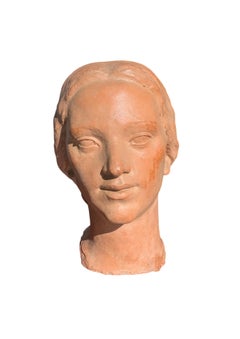 Woman's head, terracotta sculpture, 1930s-40s, Giorgio Rossi (1894-1981).