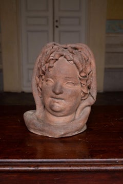 Woman's head with curls, terracotta, 1930s-40s, Giorgio Rossi (1894-1981).