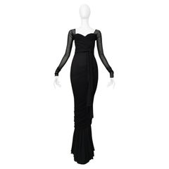 Giorgio Sant Angelo Ikonisches schwarzes Mesh-Abendkleid 1990er Jahre