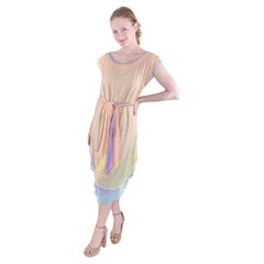 Giorgio Sant Angelo Resort 1983/1984 Vestito in chiffon multi colore pastello con cintura