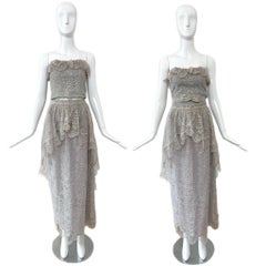 GIORGIO SANT'ANGELO 1983 Vintage Runway 4 Piece Lace Bridal Ensemble Wedding