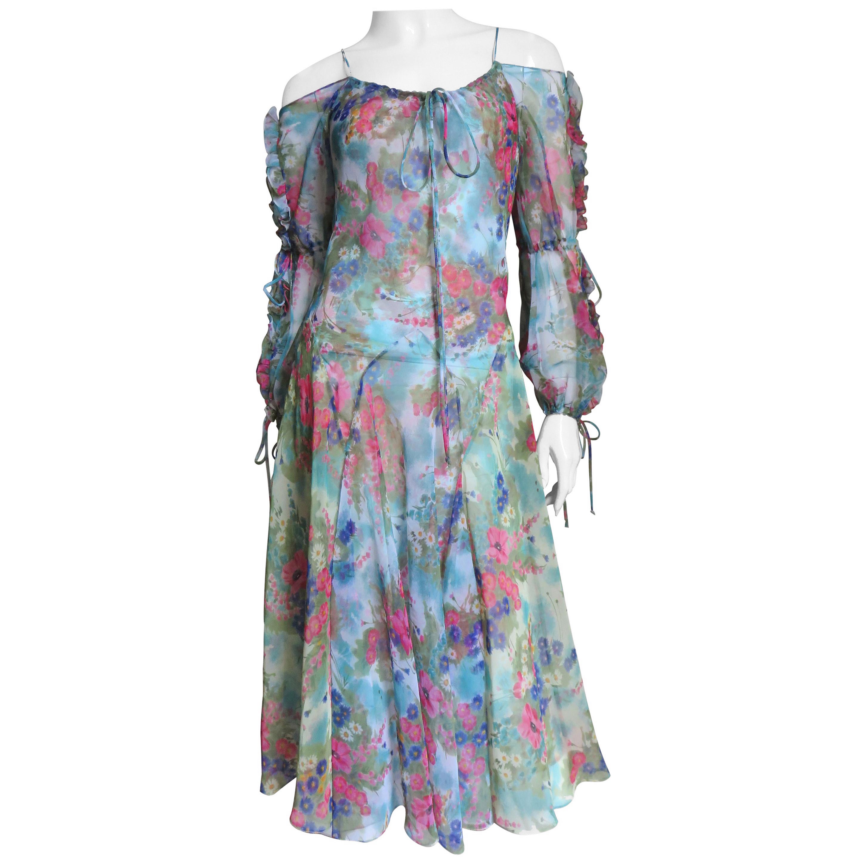 Giorgio Sant'Angelo Kleid mit freien Schultern 1970er Jahre