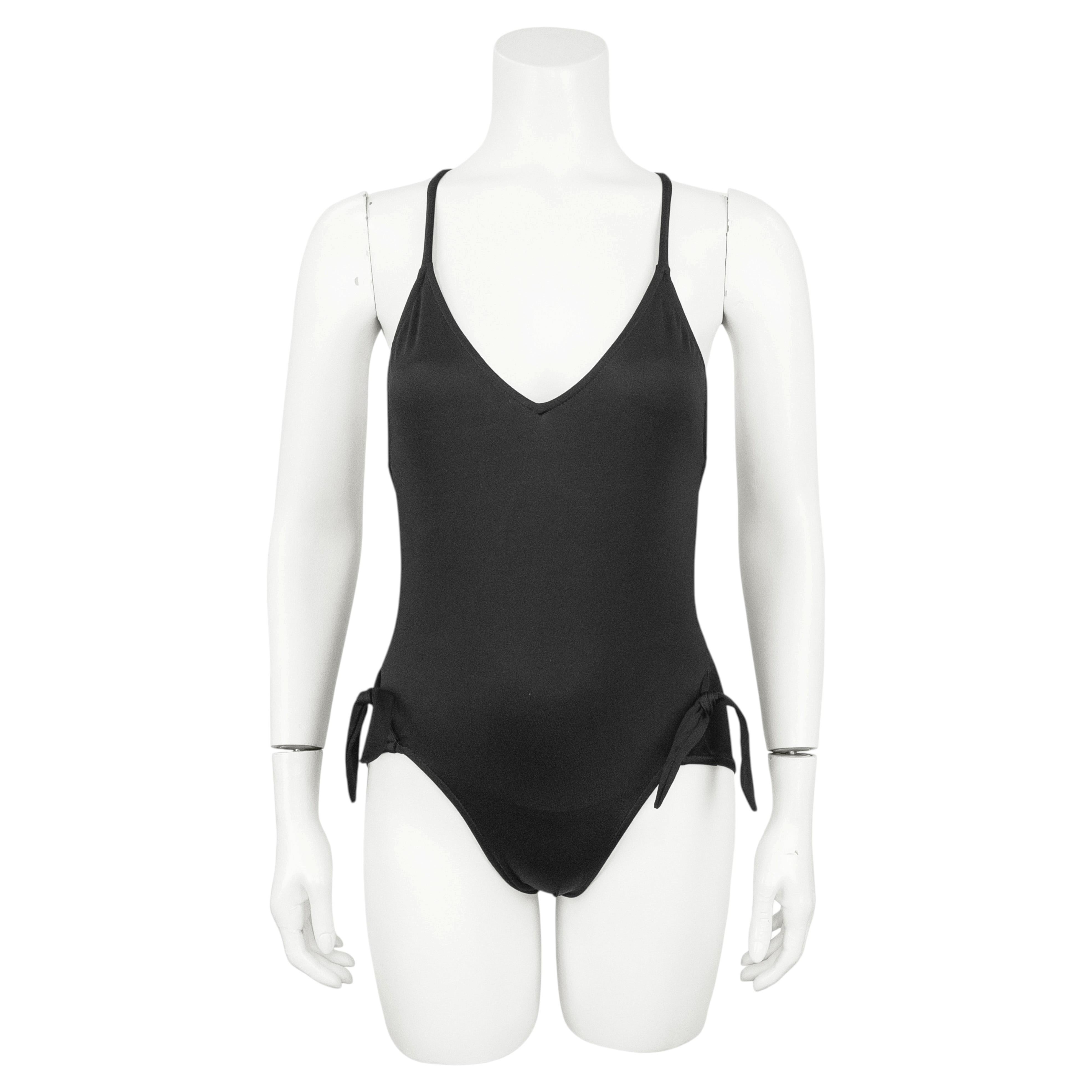 Maillot de bain une pièce noir en poly-lycra Giorgio Sant’Angelo