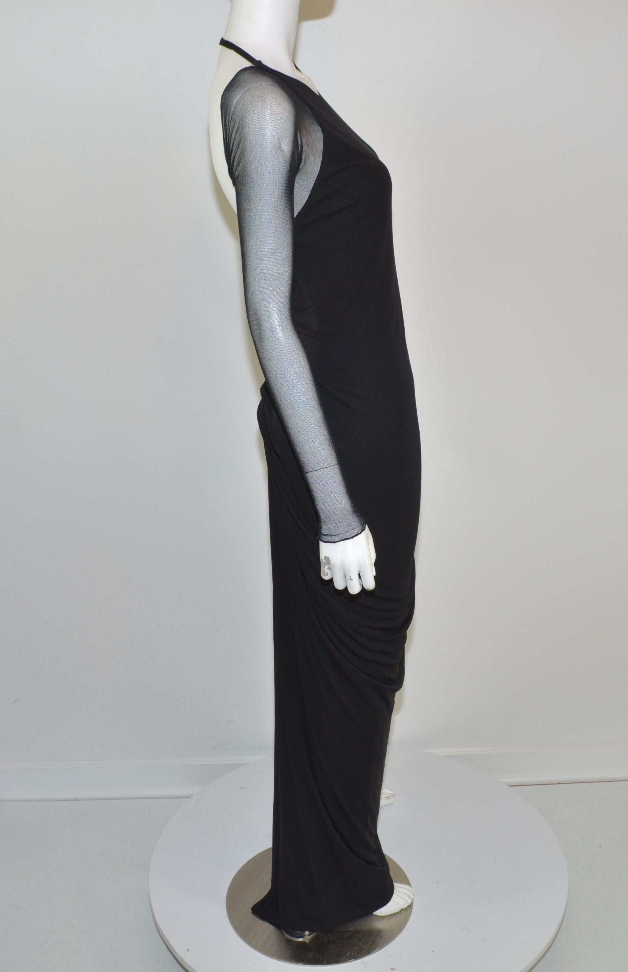 Giorgio Sant’Angelo Vintage Plunging Back Maxi Dress In Excellent Condition In Carmel, CA