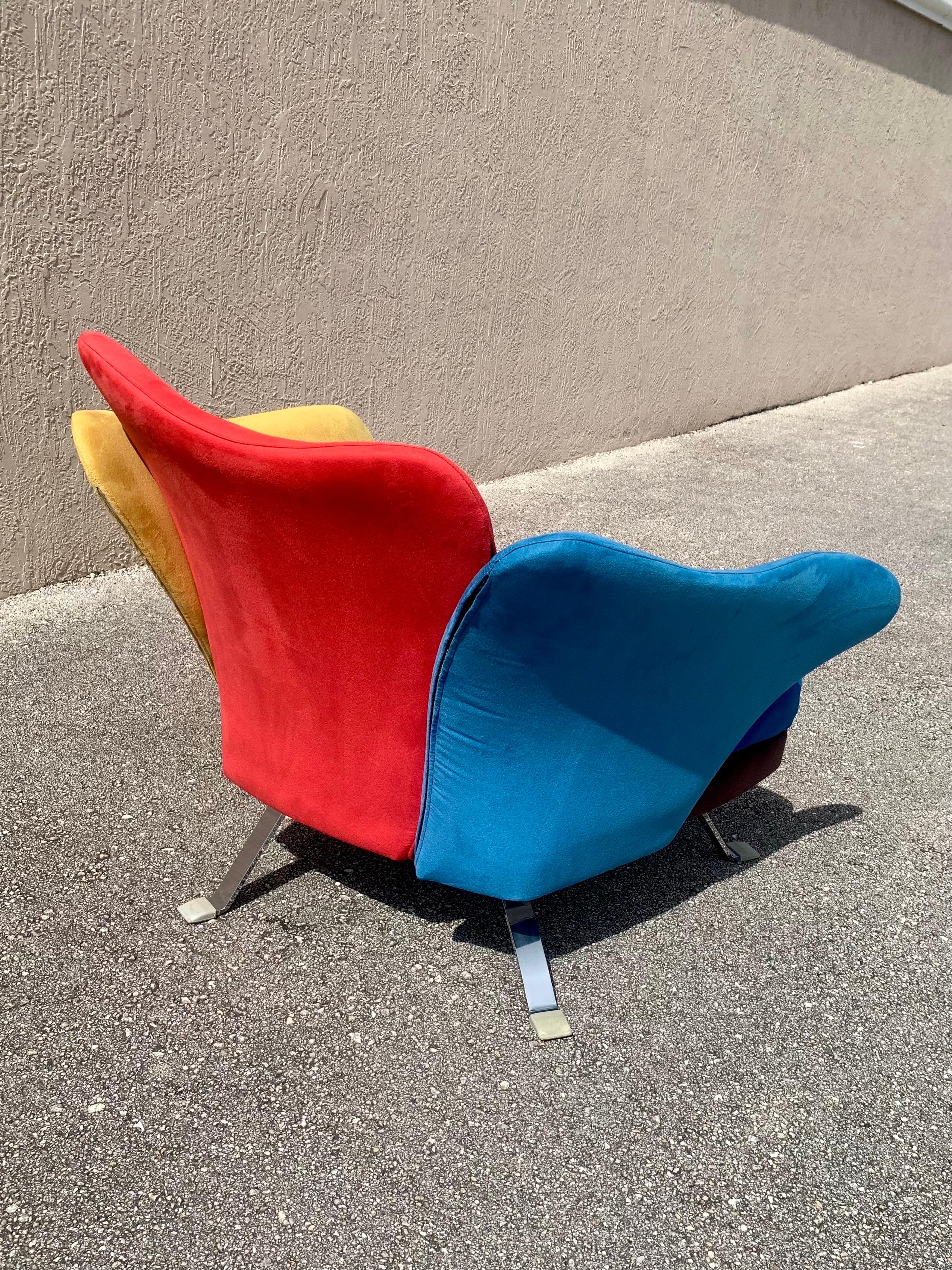 20th Century Giorgio Saporiti Flower Lounge Chair for Il Loft, Made in Italy For Sale