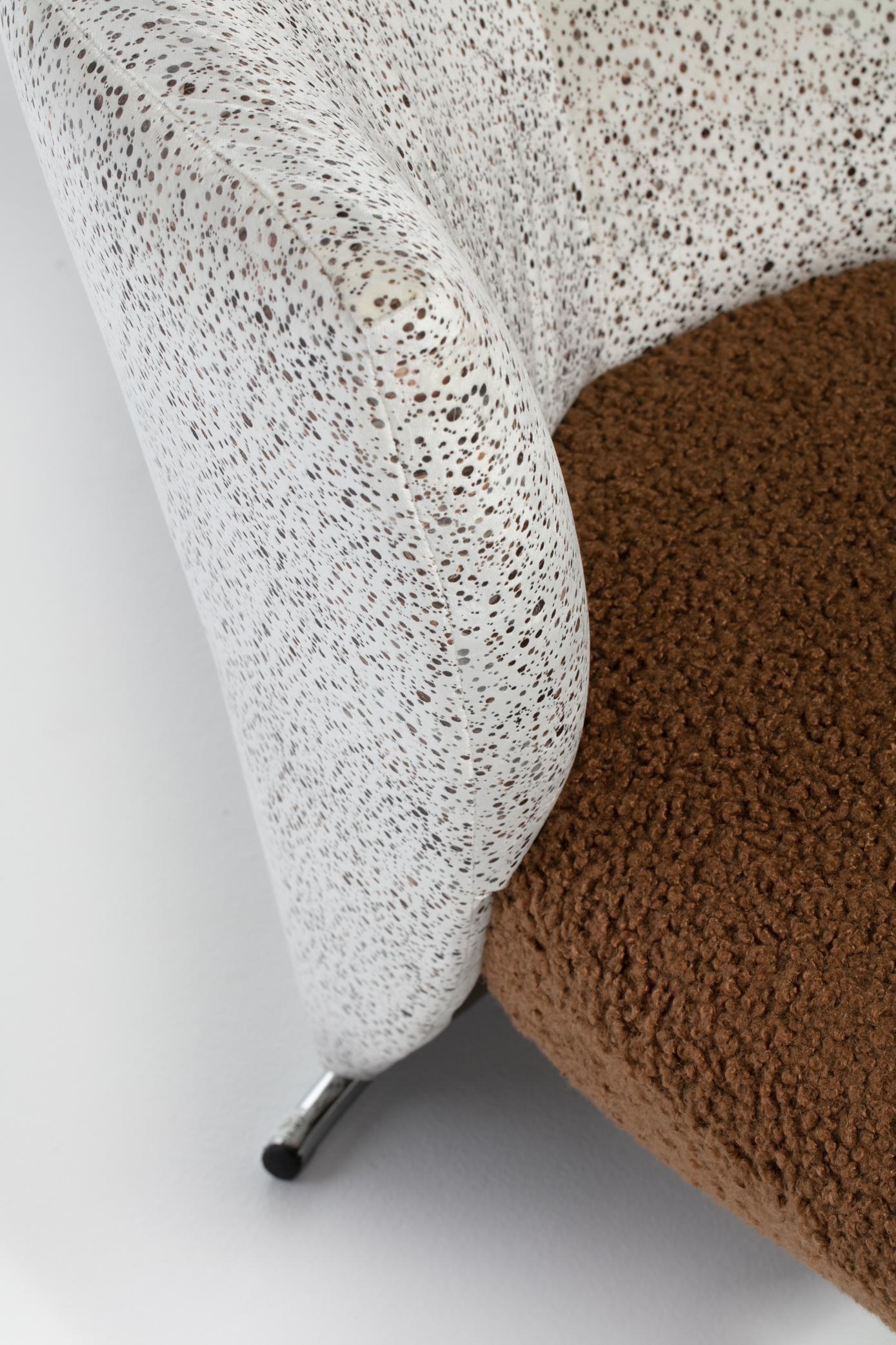 Giorgio Saporiti Post Modern Jada Slipper Chairs in Bouclé Espresso e Velluto in vendita 7