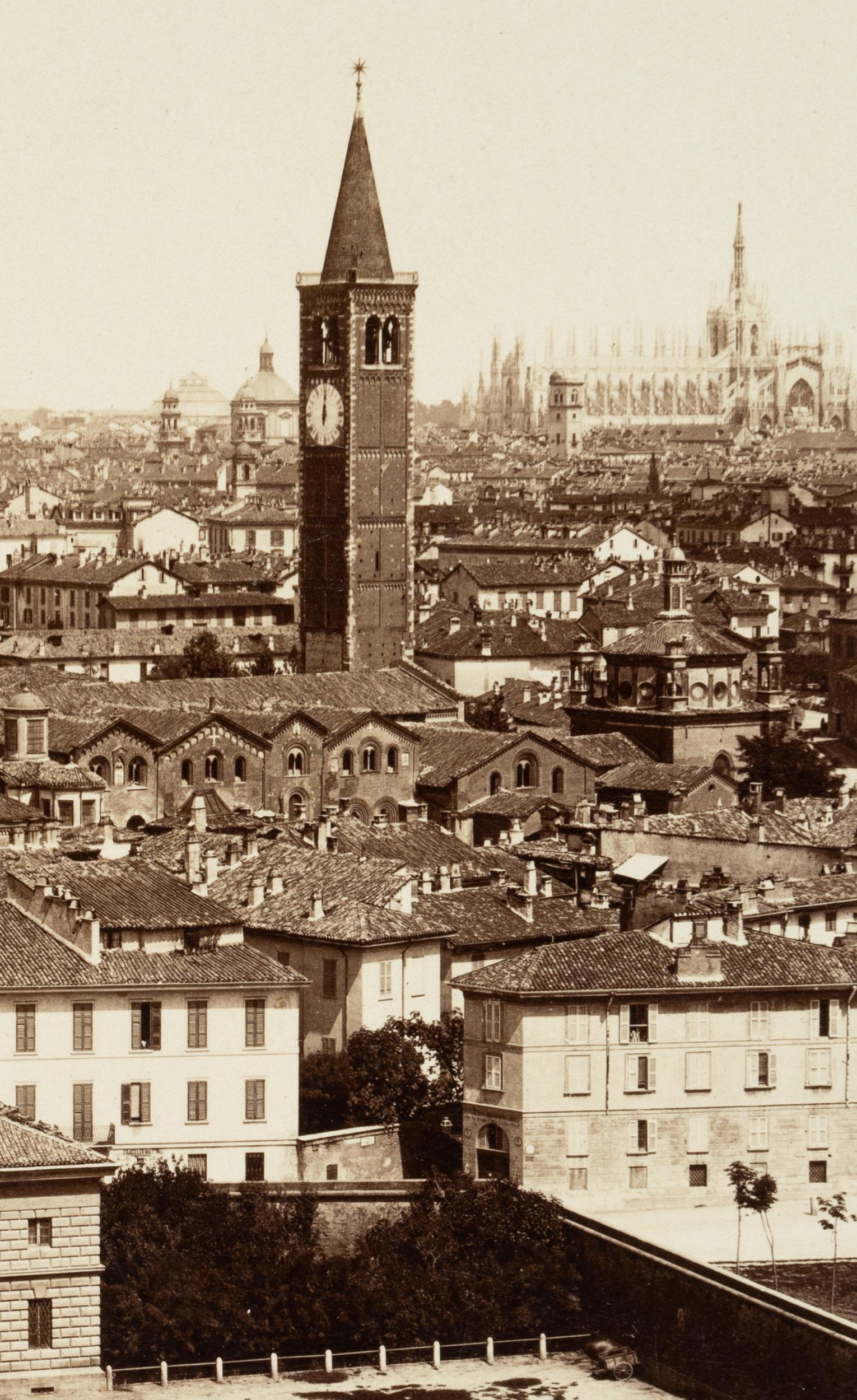 Giorgio Sommer (1834 Frankfurt on the Main - 1914 Naples) Circle: Historic Italy, View of Milan, c. 1880, albumen paper print

Technique: albumen paper print, mounted on Cardboard

Inscription: At the lower part inscribed on the support: 