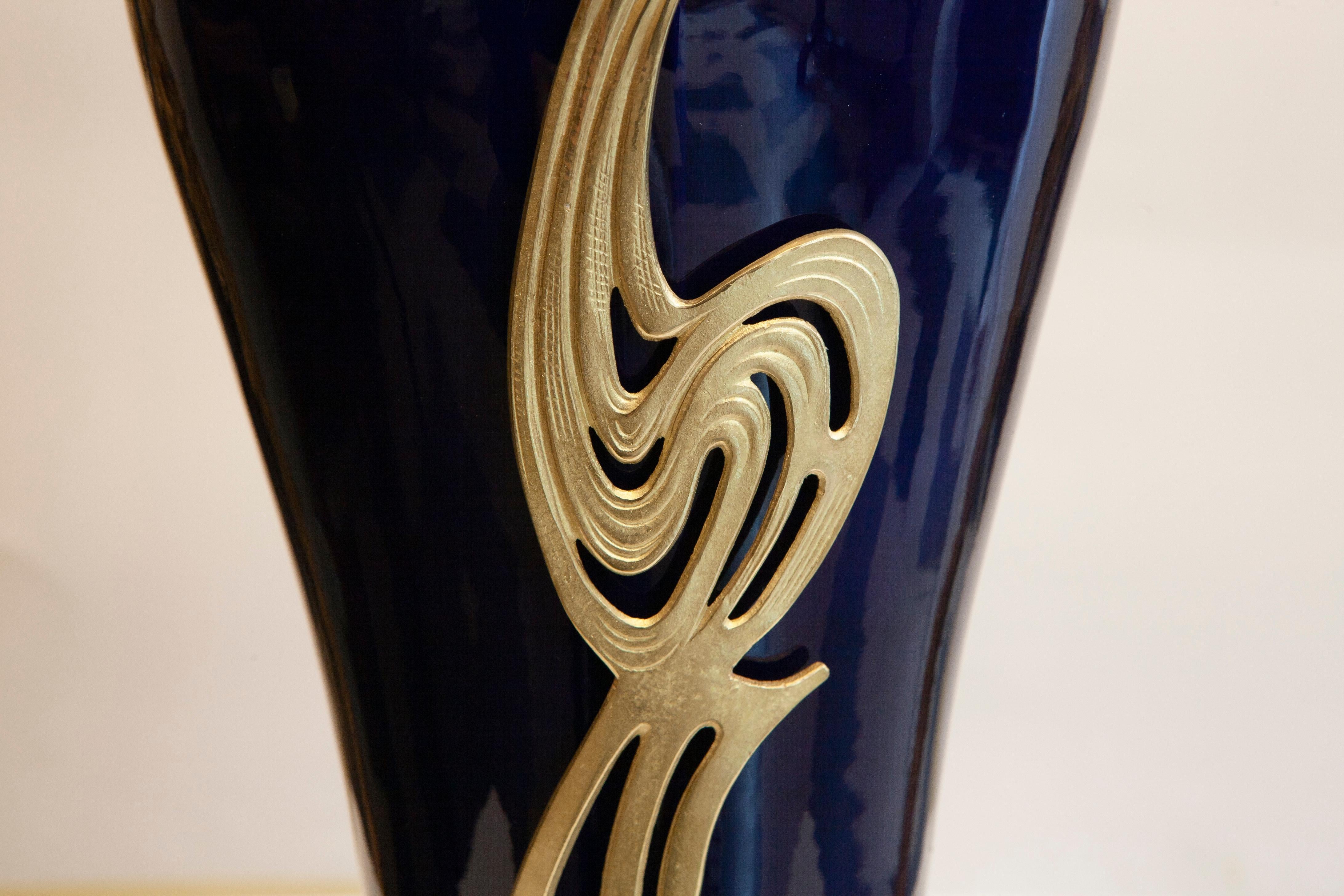 Giorgio Spertini (1877-1908), Blue ceramic amphora vase, 46x25 cm, 1903 3