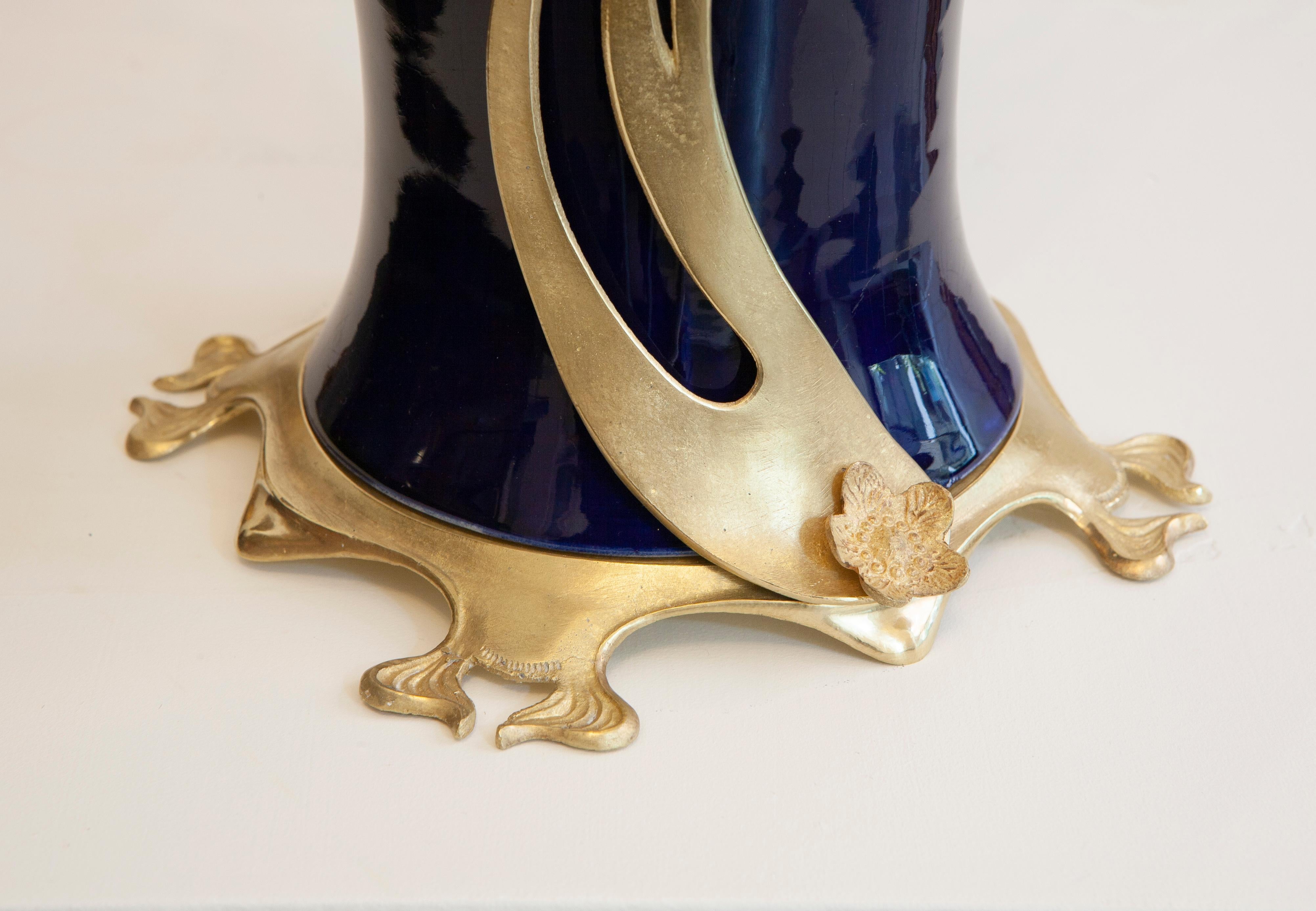 Giorgio Spertini (1877-1908), Blue ceramic amphora vase, 46x25 cm, 1903 4