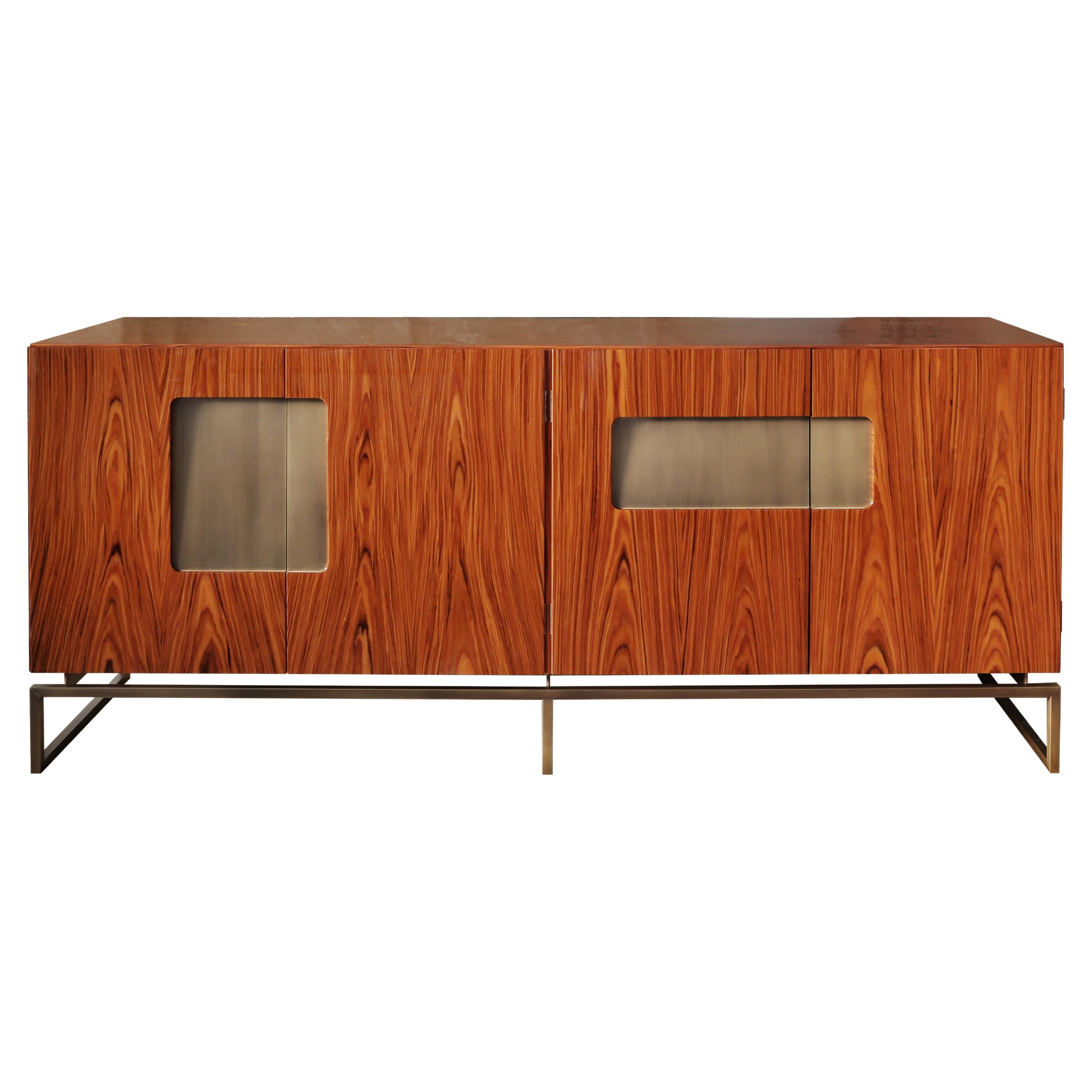 Giorgio, the Elegant Cabinet Finished in Wood Veneer with Rosewood Effect For Sale
