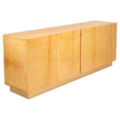 Giorgio Tura Mid Century Italian Parchment and Brass Sideboard for Tura Milano