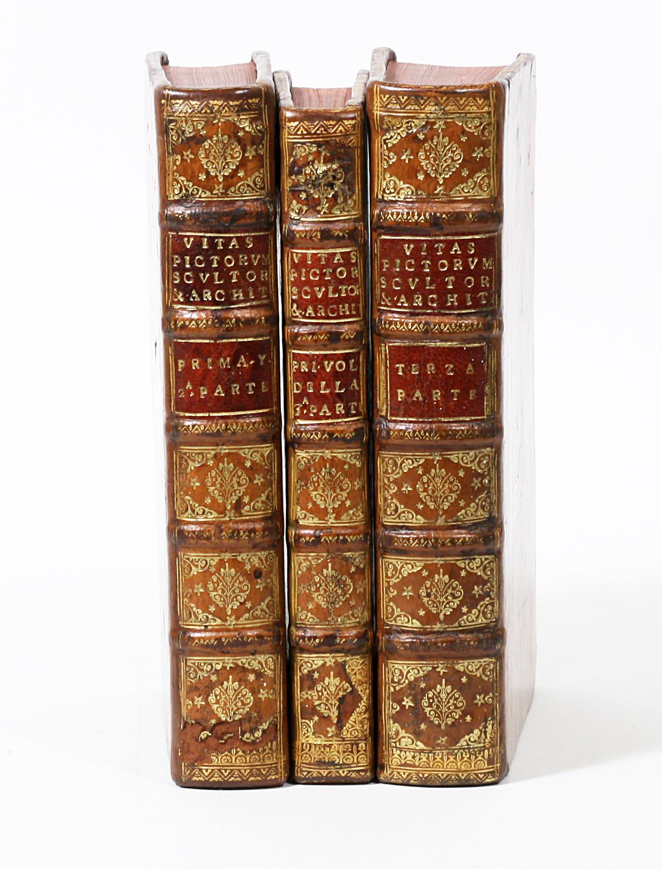 Vasari, Giorgio.
Le vite de' piu eccellenti pittori, scultori, e architettori [La vie des artistes].

Première édition complète, première édition illustrée et la plus recherchée de la première histoire de l'art moderne. [Un exemplaire
