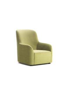 'GIORGIO' Velvet Long-Seated Bergère in Pastel Yellow