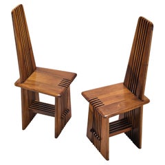 Giorgio Vignali and Renato Pederiva Pair of 'Pentagramma' Dining Chairs